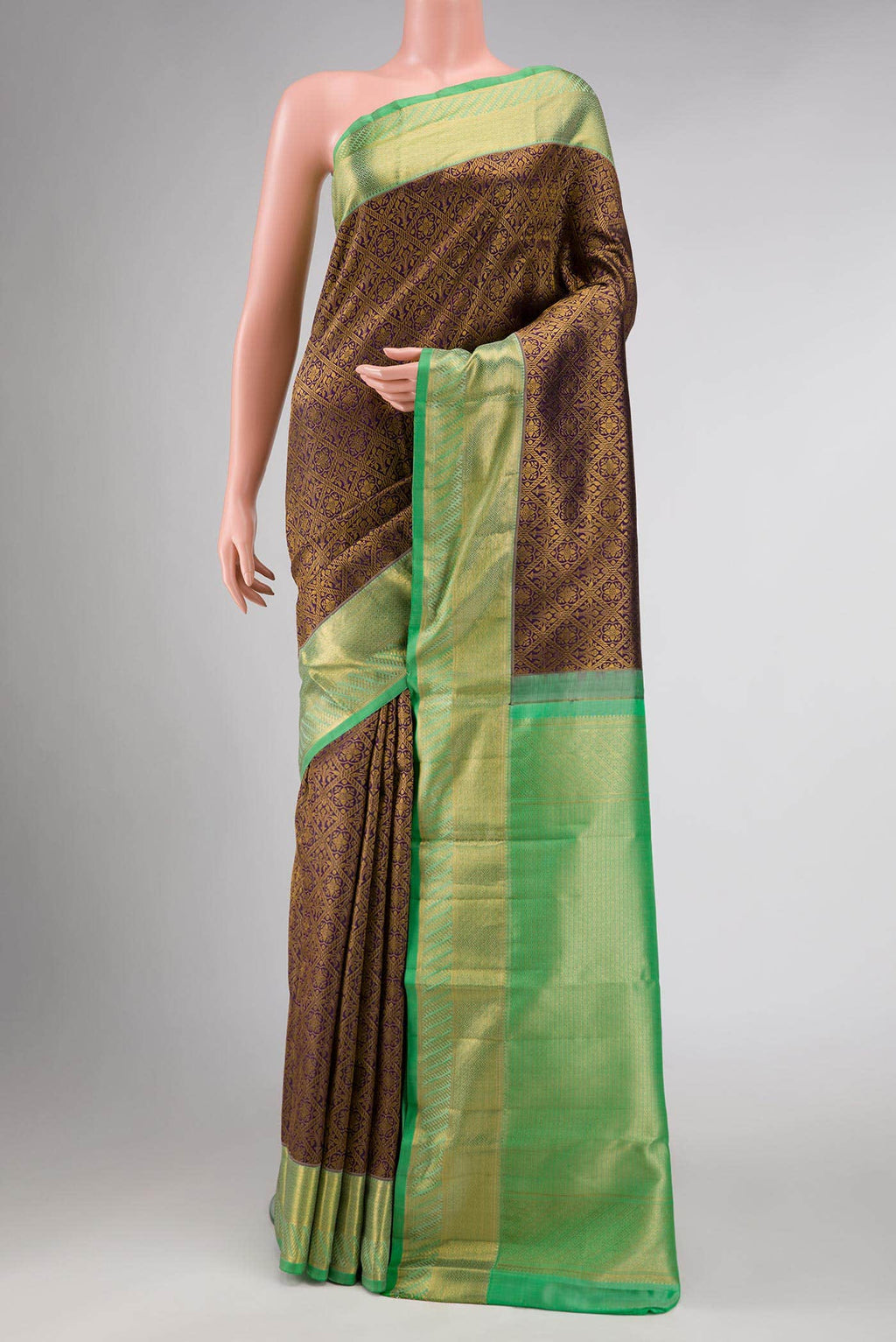 Violet Dual Tone Kanchipuram Silk Saree