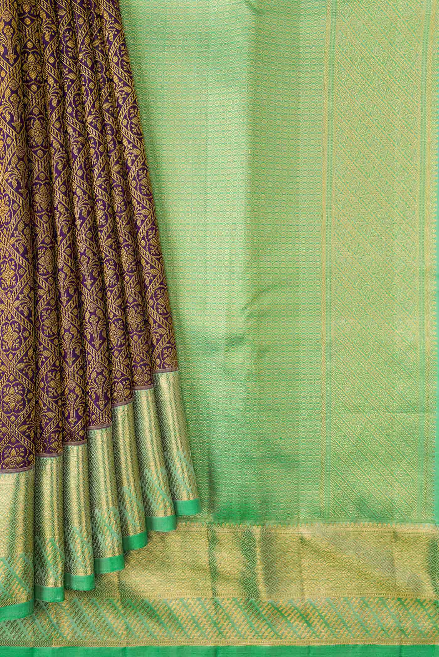 Violet Dual Tone Kanchipuram Silk Saree
