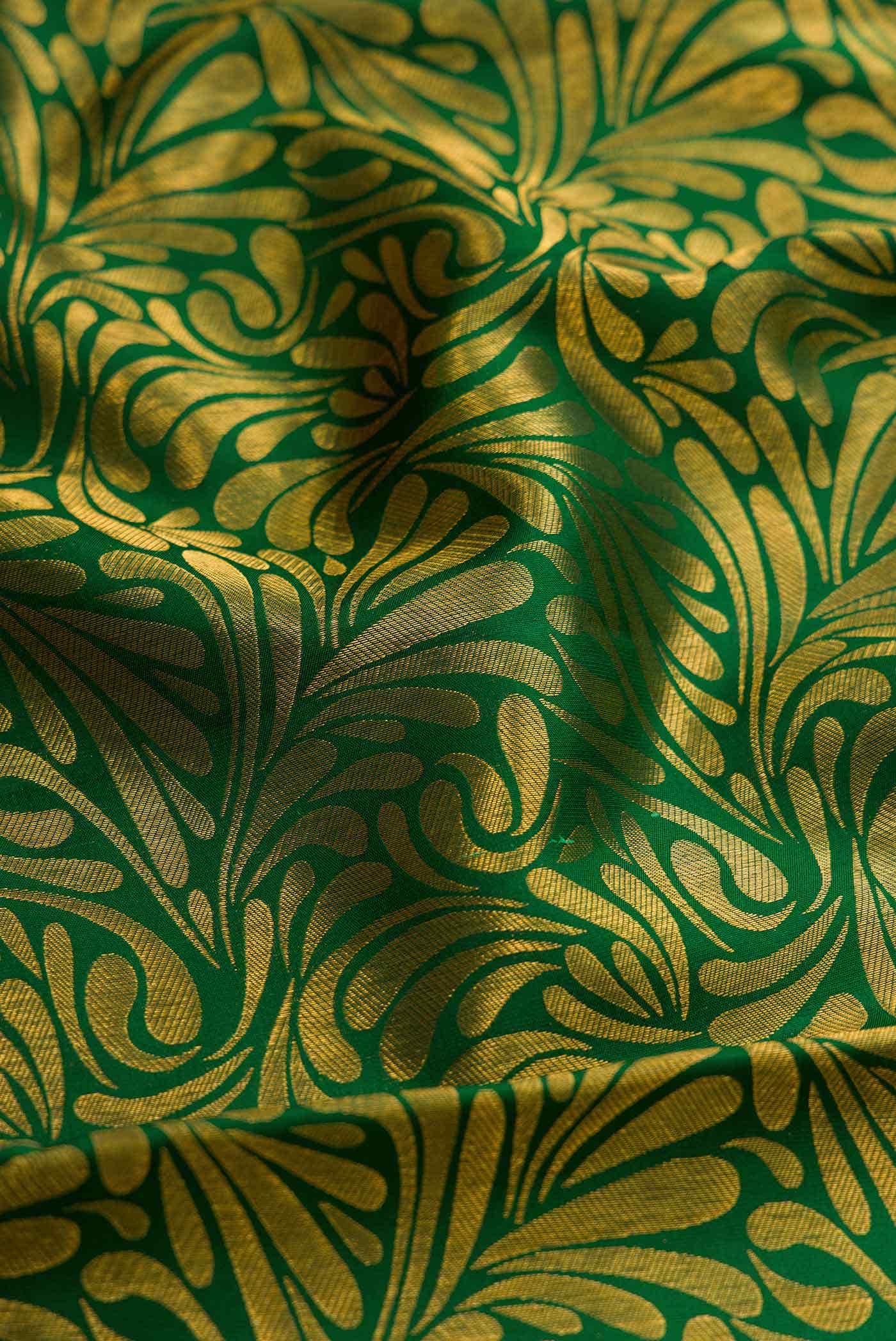 Bottle Green Kanchipuram Silk Saree