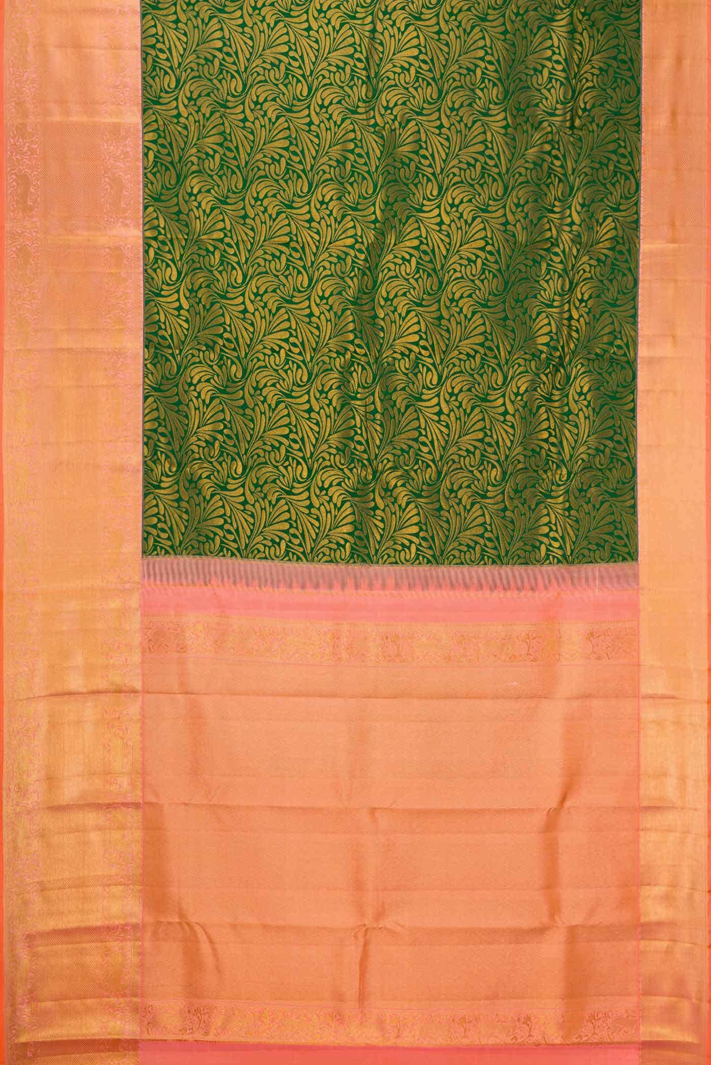 Bottle Green Kanchipuram Silk Saree