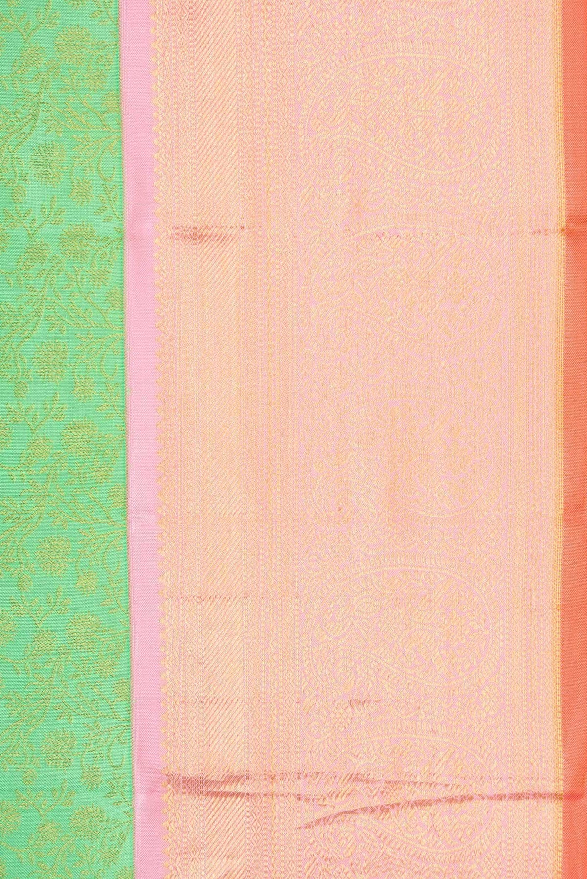 Parrot Green Kanjivaram Silk Saree