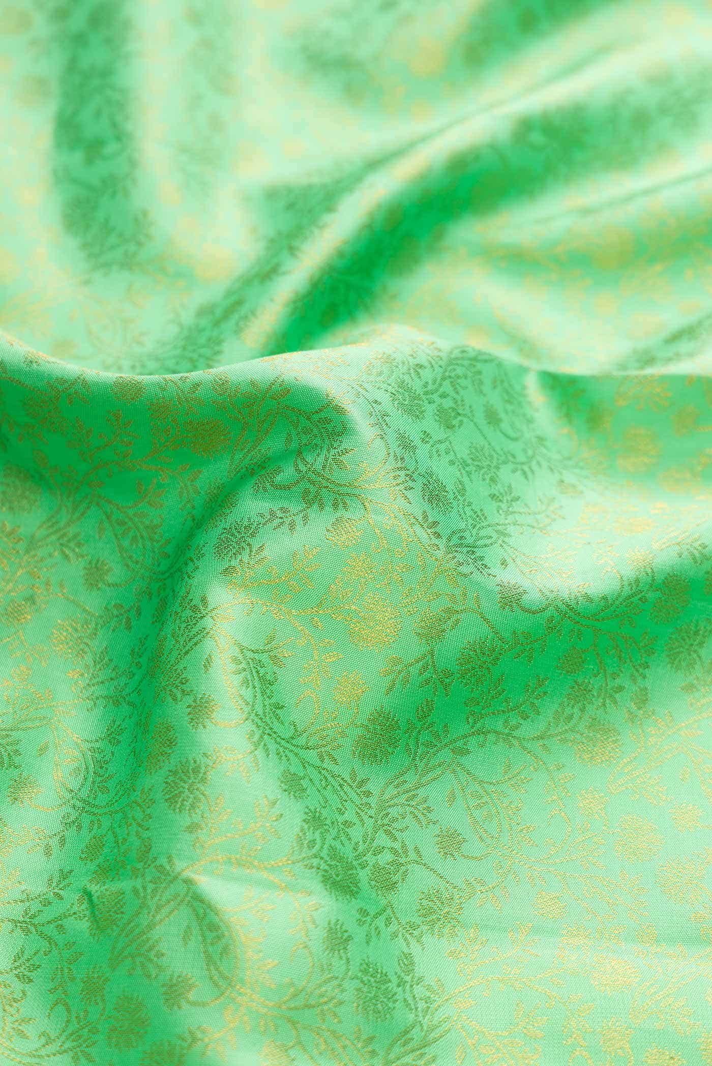 Parrot Green Kanchipuram Silk Saree