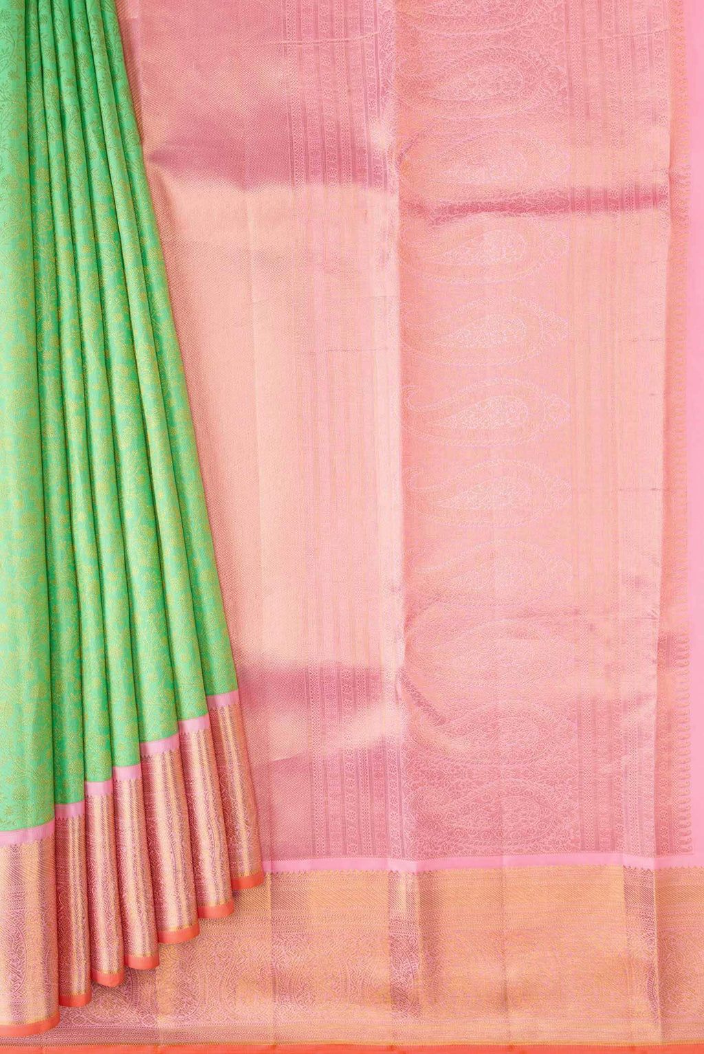 Parrot Green Kanchipuram Silk Saree