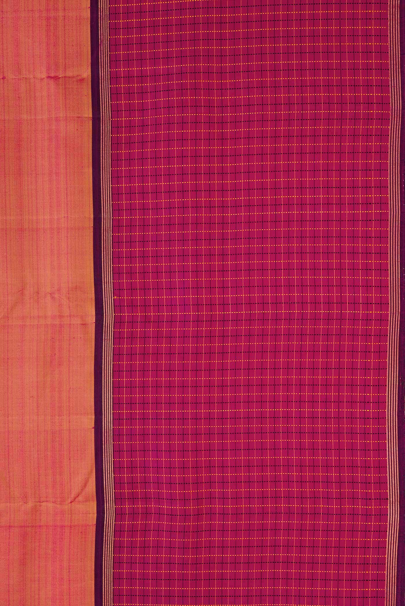 Pure Silk Pure Zari Mustard Dual Tone Kanchipuram Saree
