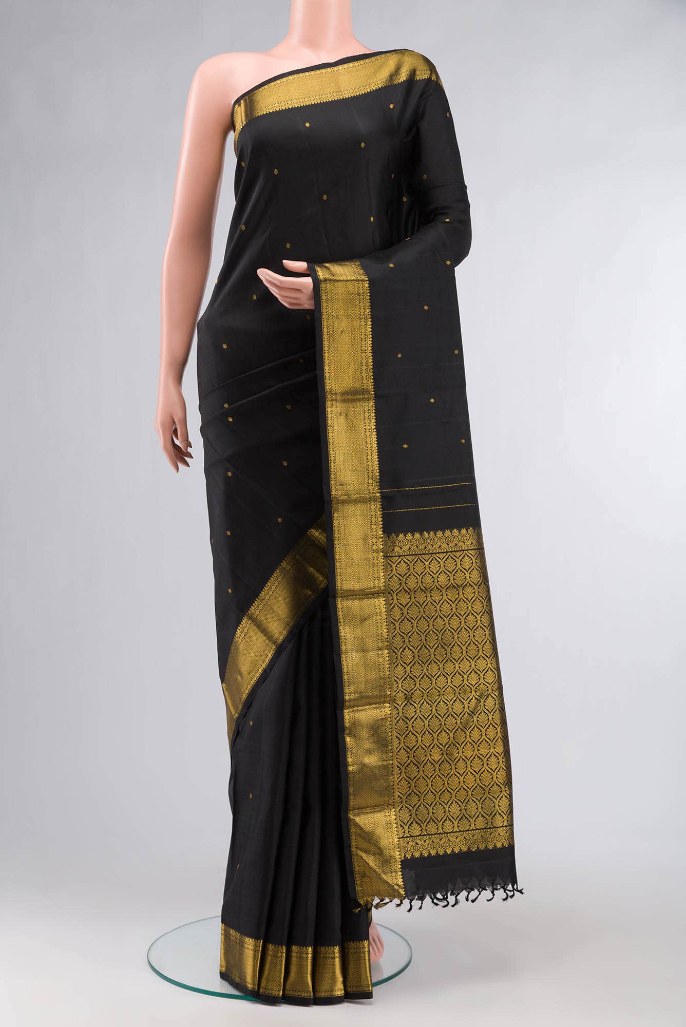 Black Kanchipuram Silk Saree