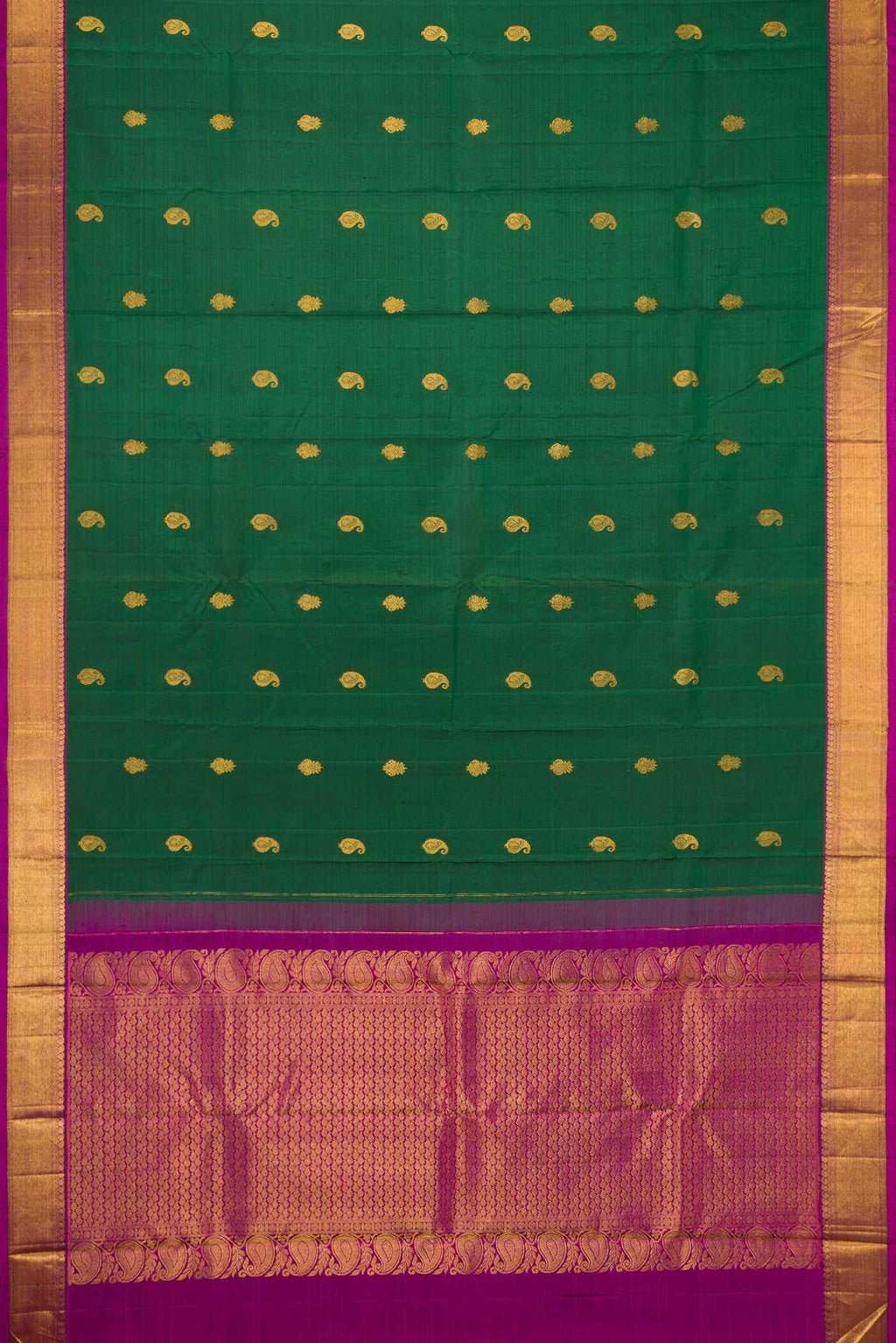 Green Dual Tone Kanchipuram Silk Saree
