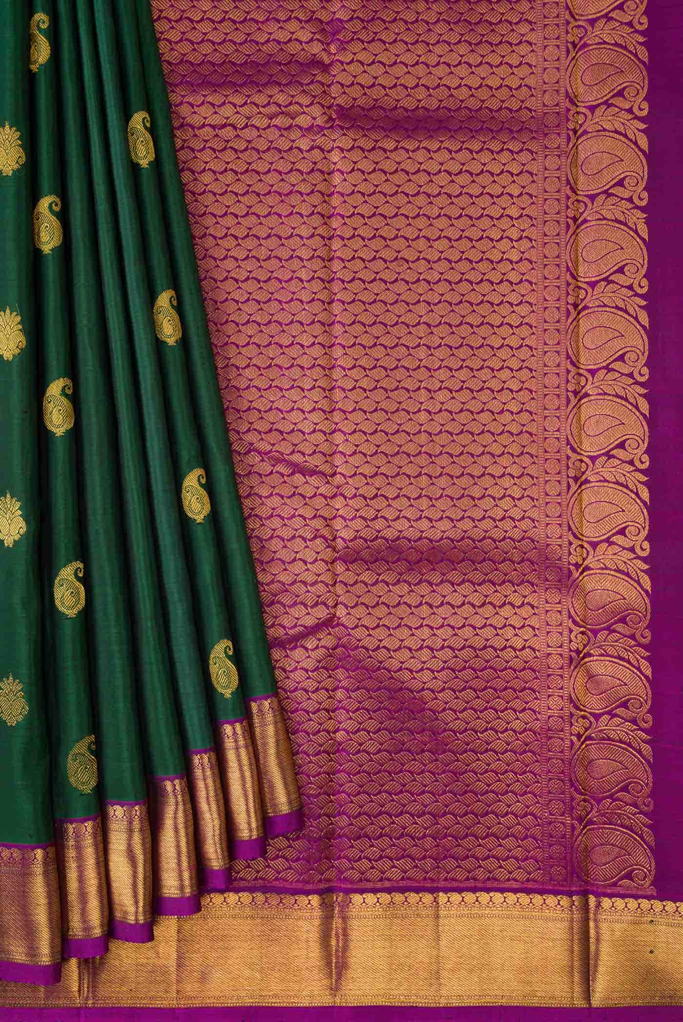 Green Dual Tone Kanchipuram Silk Saree