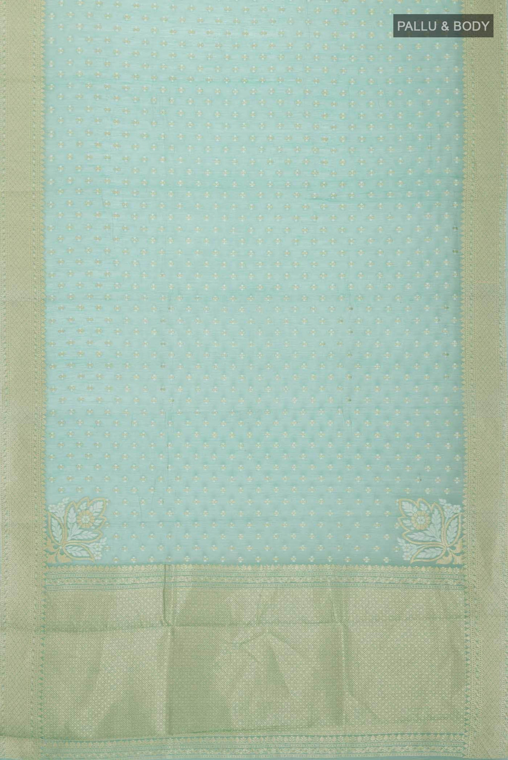 Sea Green Banarasi Silk Cotton Saree