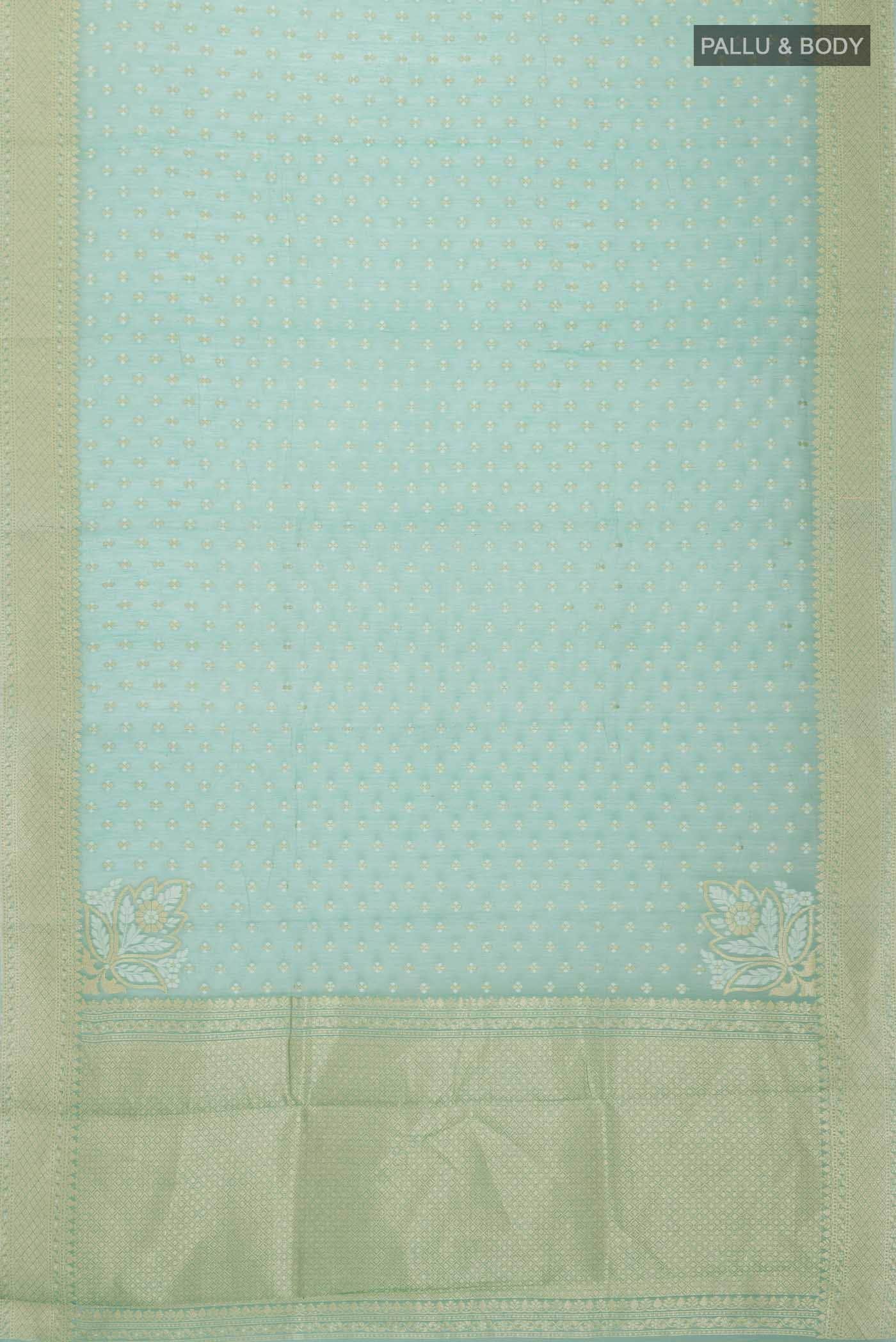 Sea Green Banarasi Silk Cotton Saree
