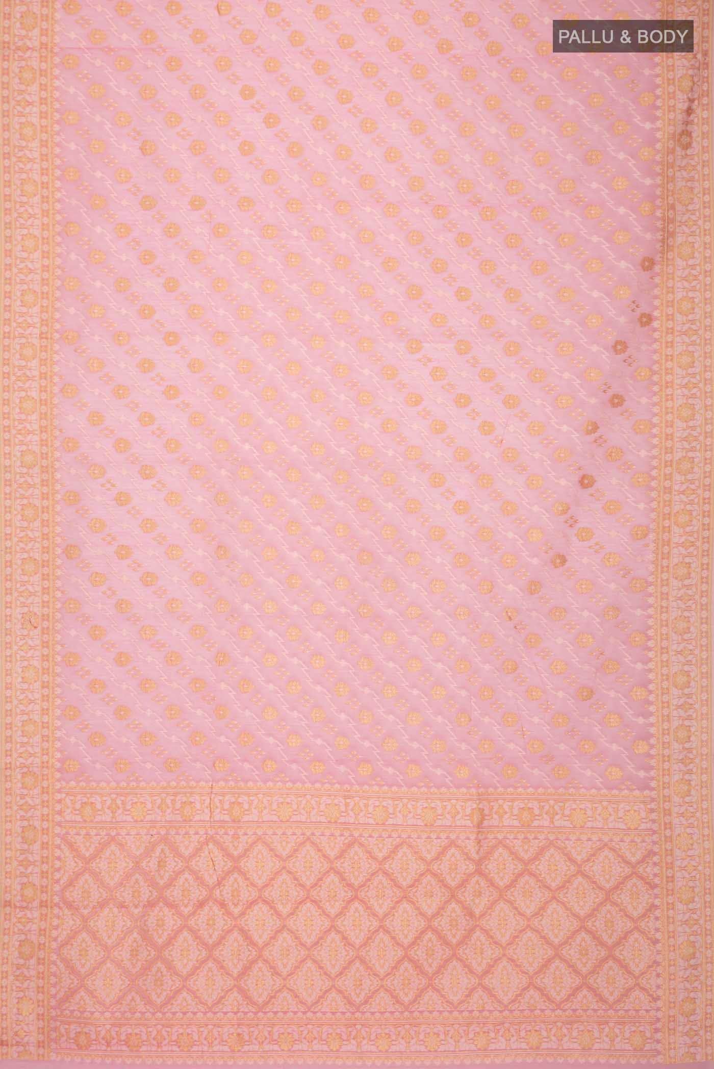 Pink Banarasi Silk Cotton Saree