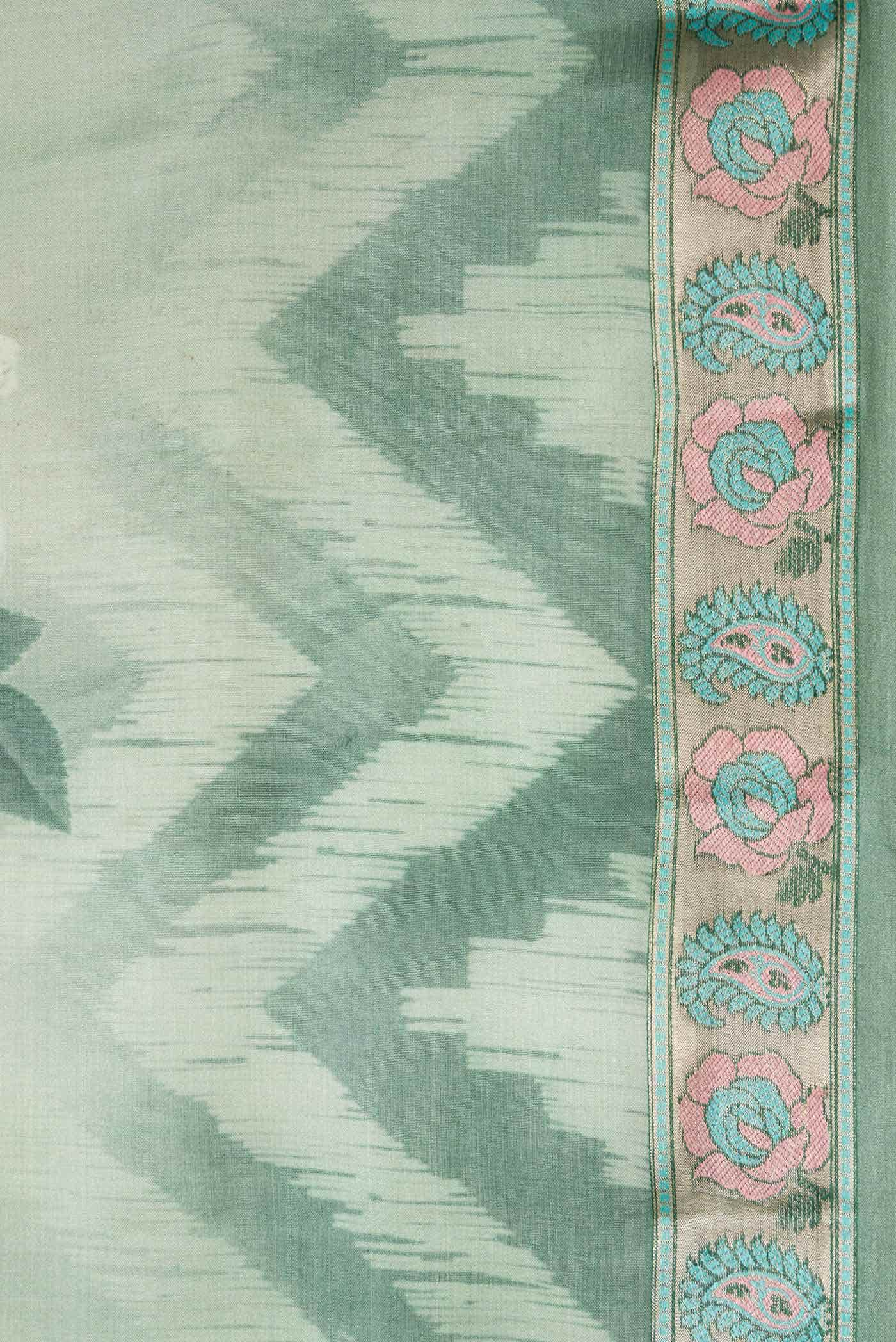 Green Dual Tone Tussar Silk Saree