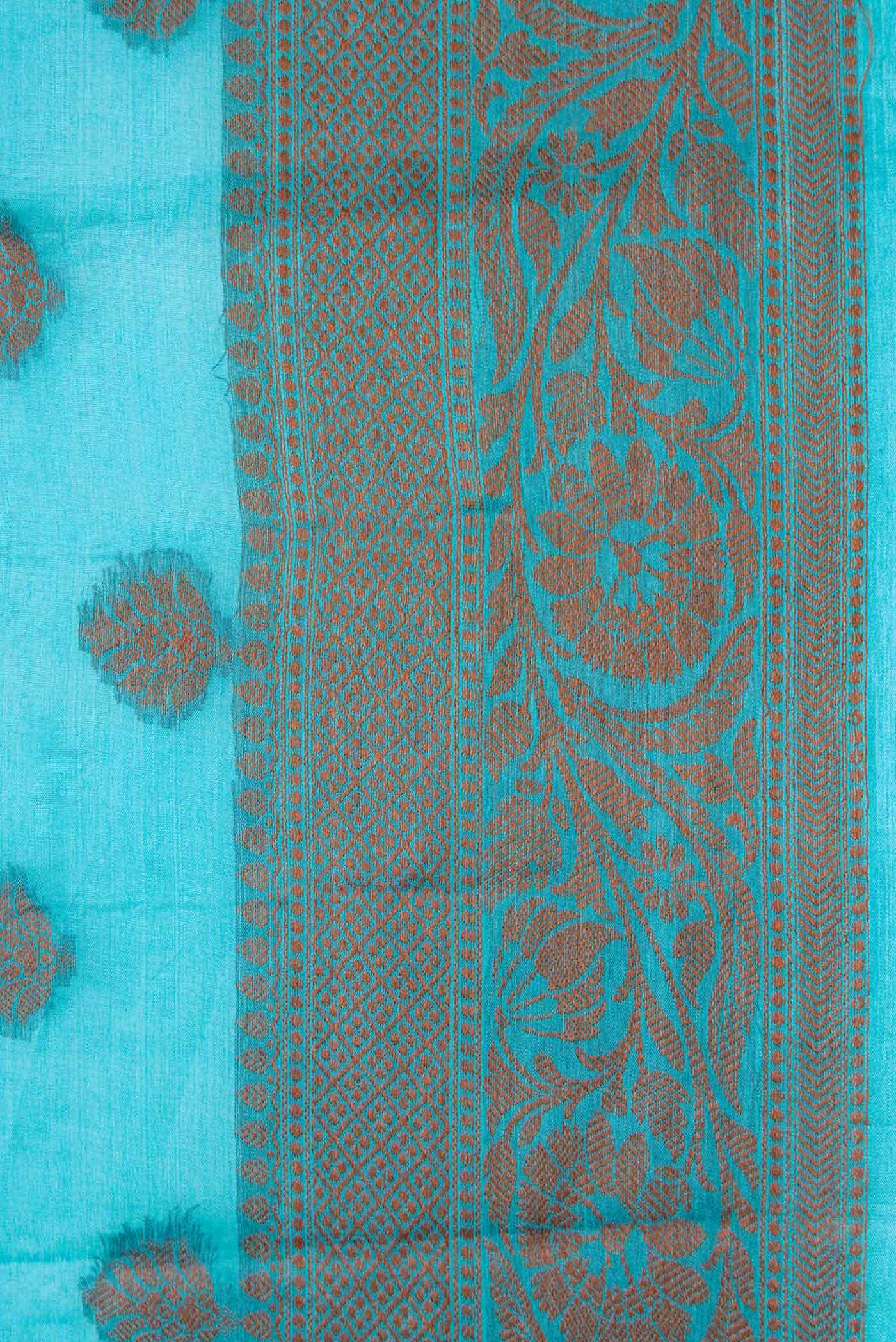 Light Blue Dual Tone Tussar Silk Saree