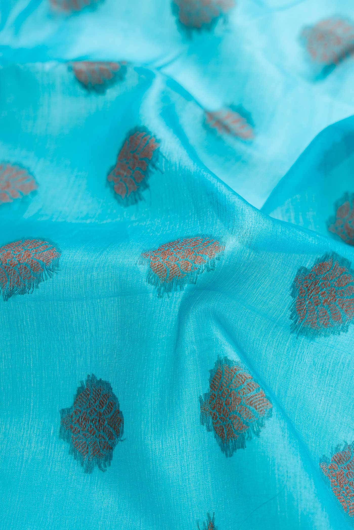 Light Blue Dual Tone Tussar Silk Saree