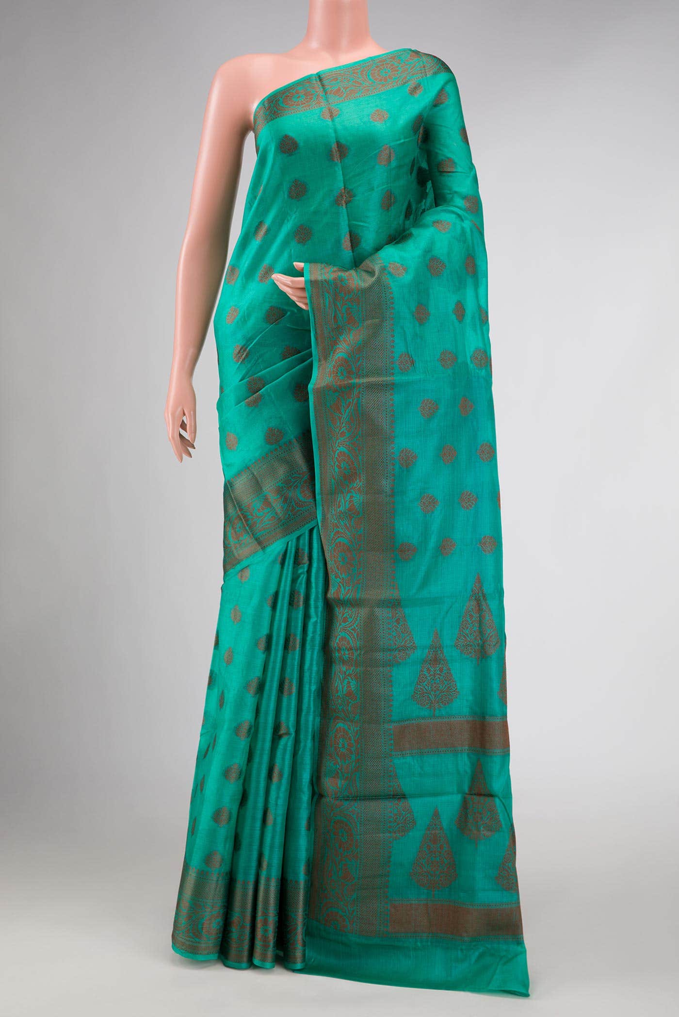 Green Dual Tone Tussar Silk Saree