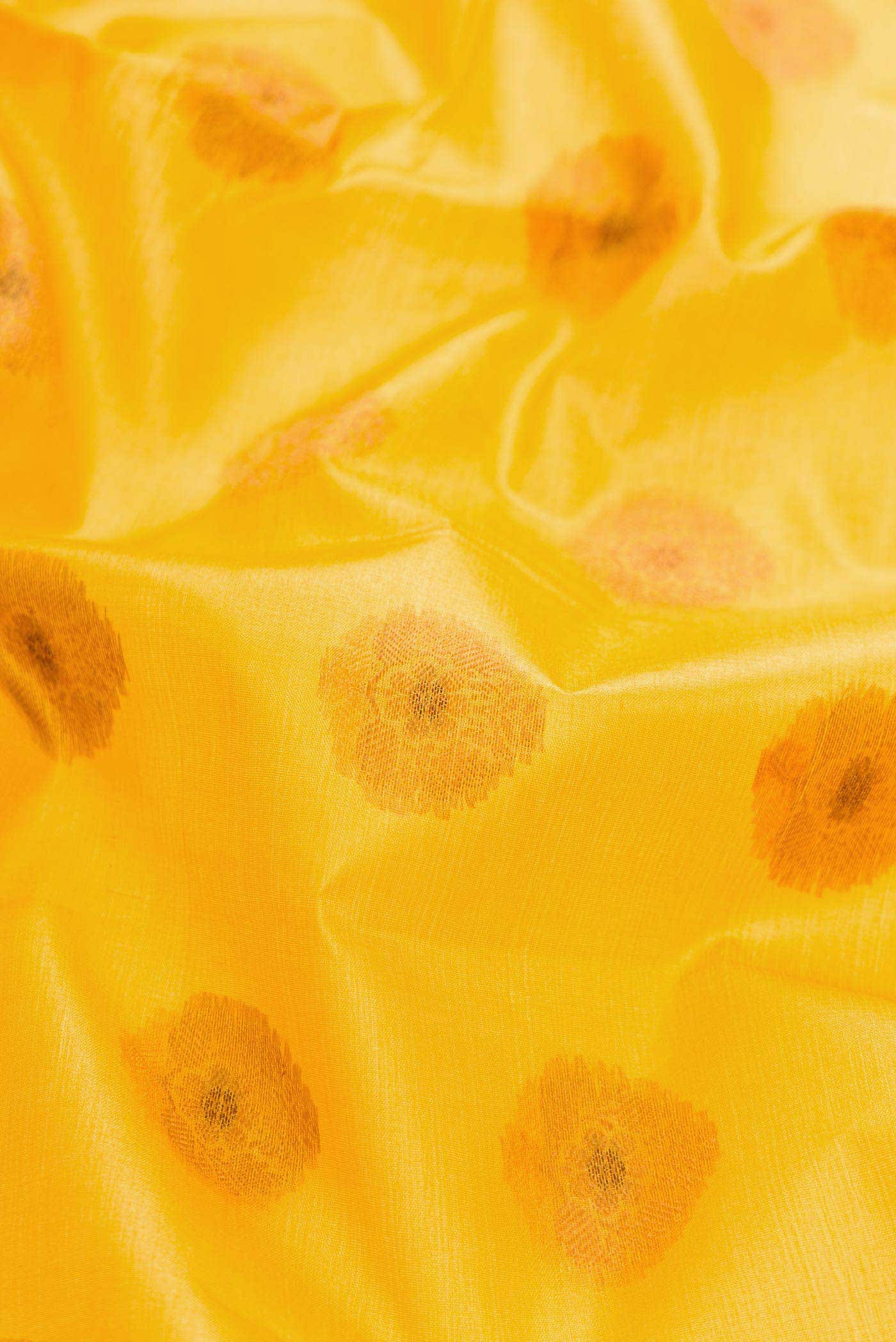 Yellow Blended Tussar Silk Saree