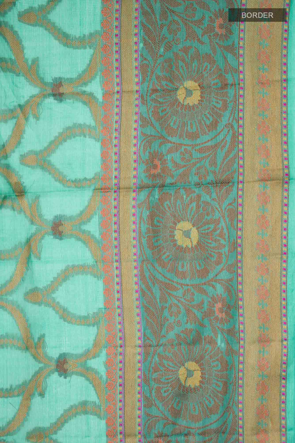 Green Banarasi Tussar Silk Saree