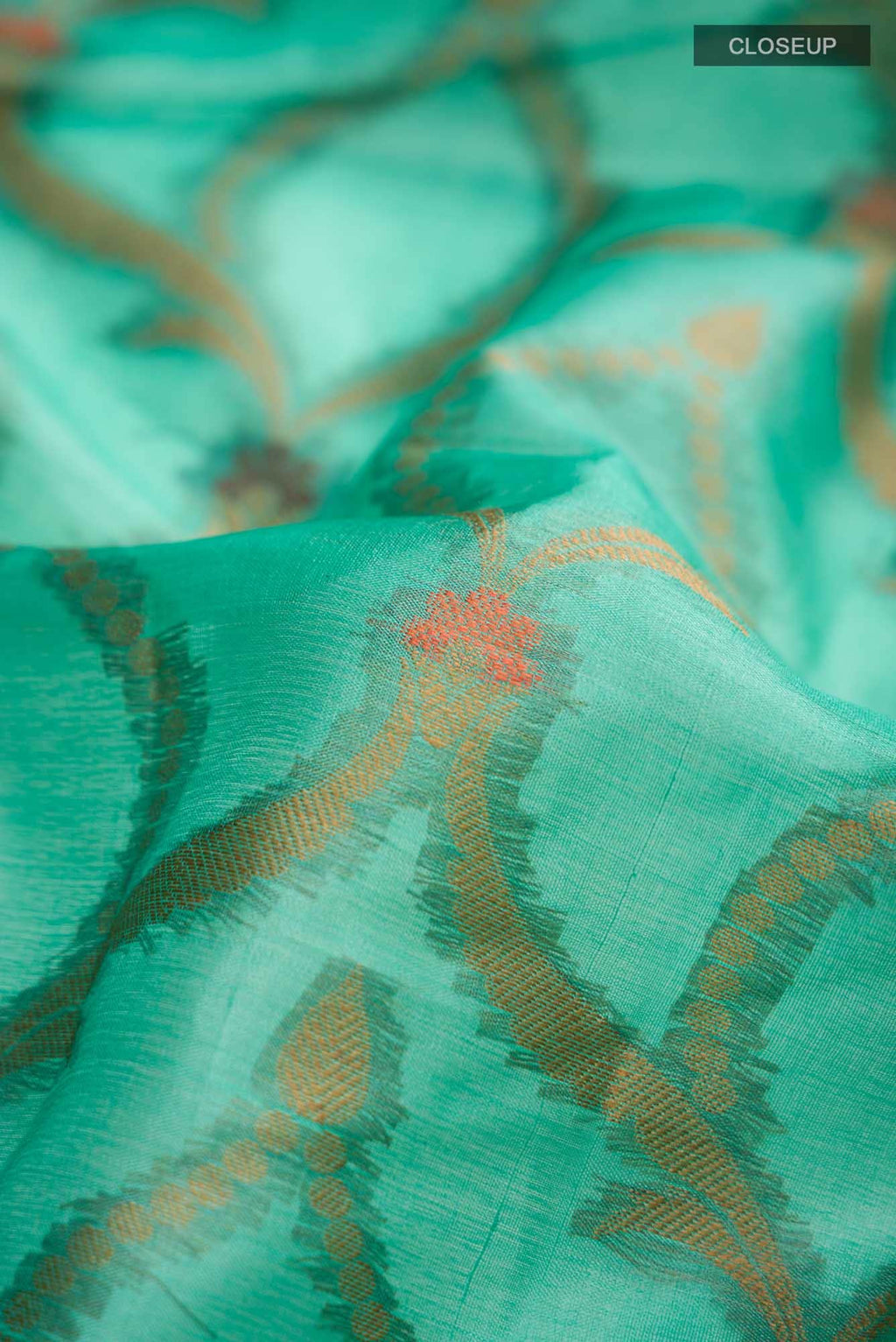 Green Banarasi Tussar Silk Saree