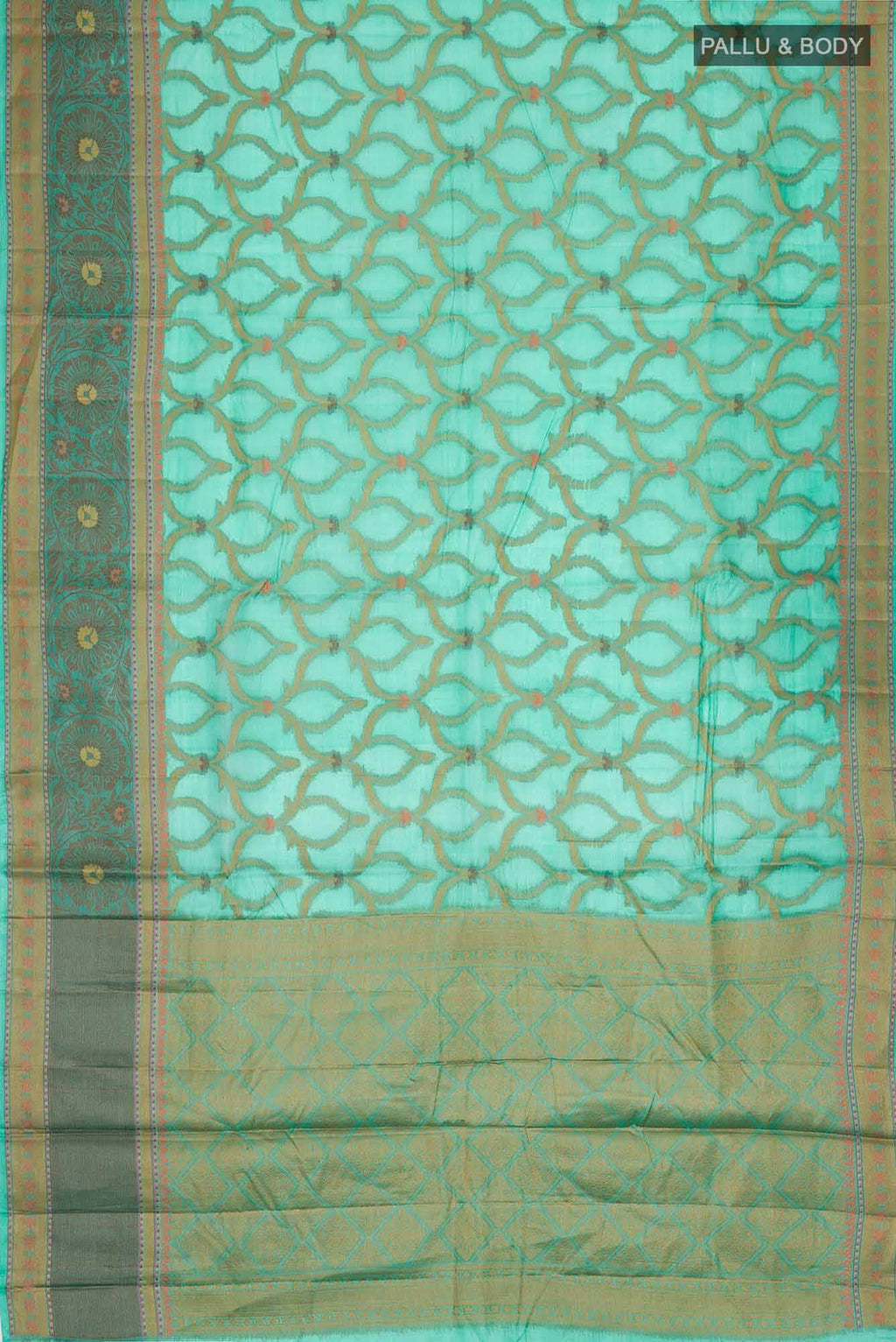 Green Banarasi Tussar Silk Saree
