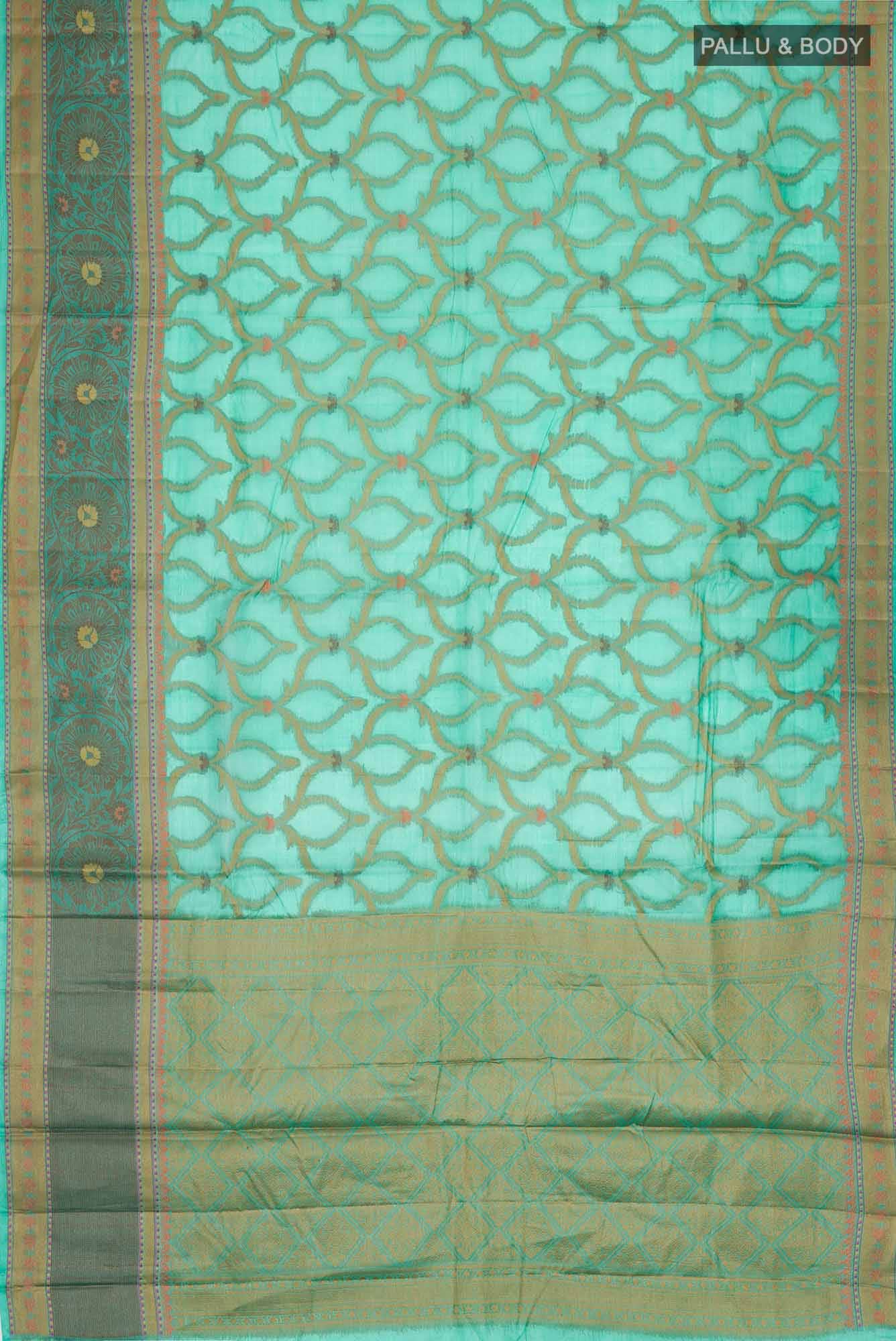 Green Banarasi Tussar Silk Saree