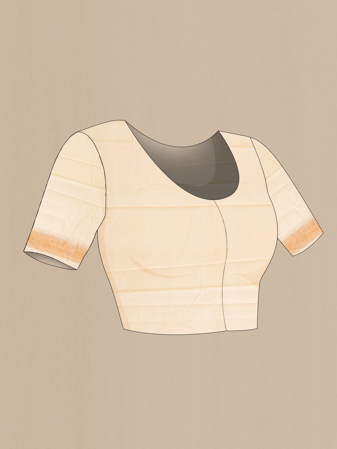 Beige Blended Tussar Silk Saree