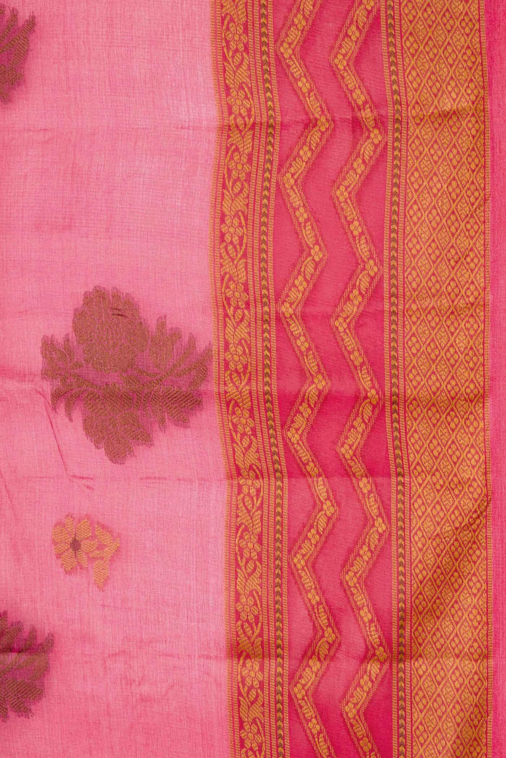 Pink Dual Tone Tussar Silk Saree