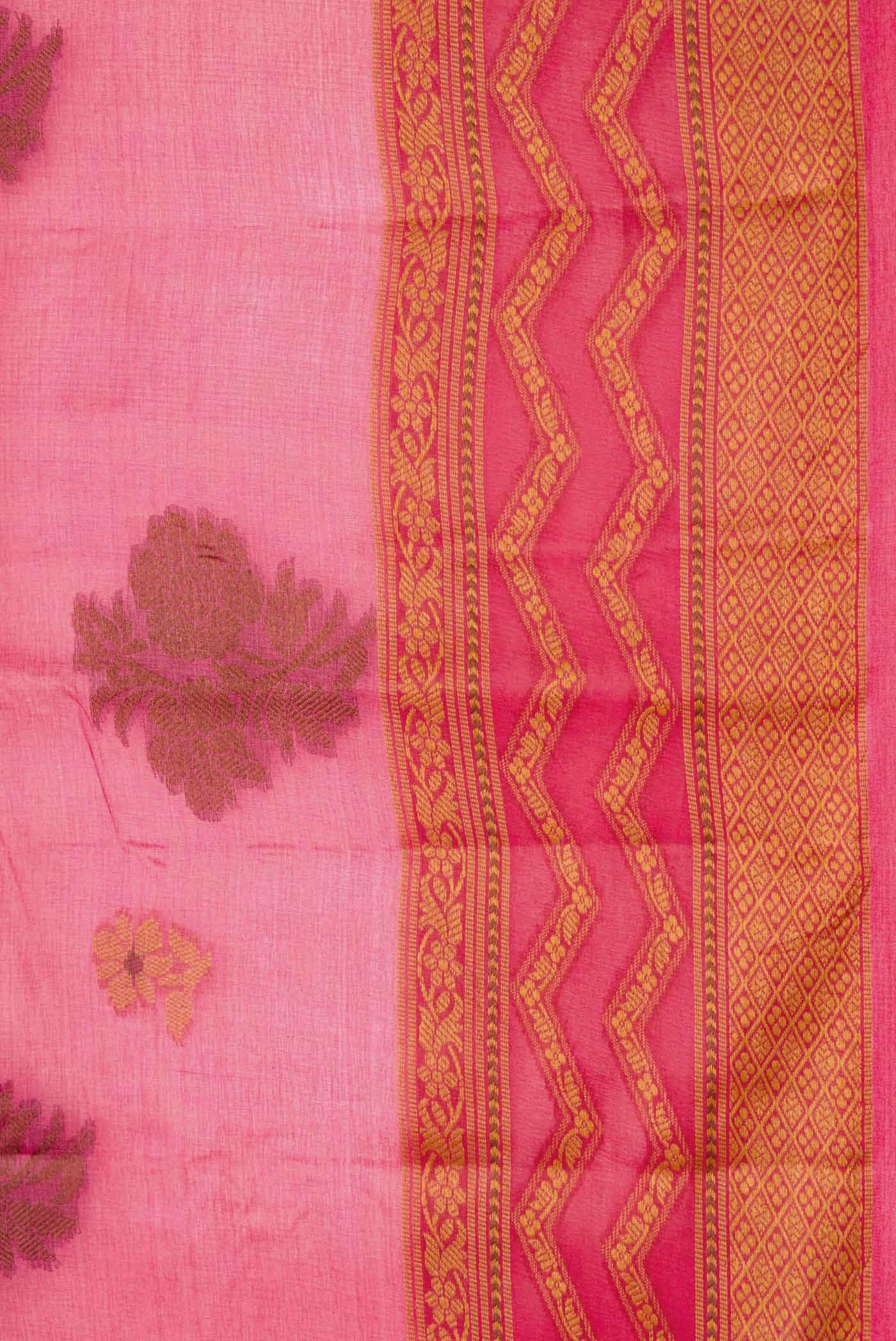 Pink Dual Tone Tussar Silk Saree