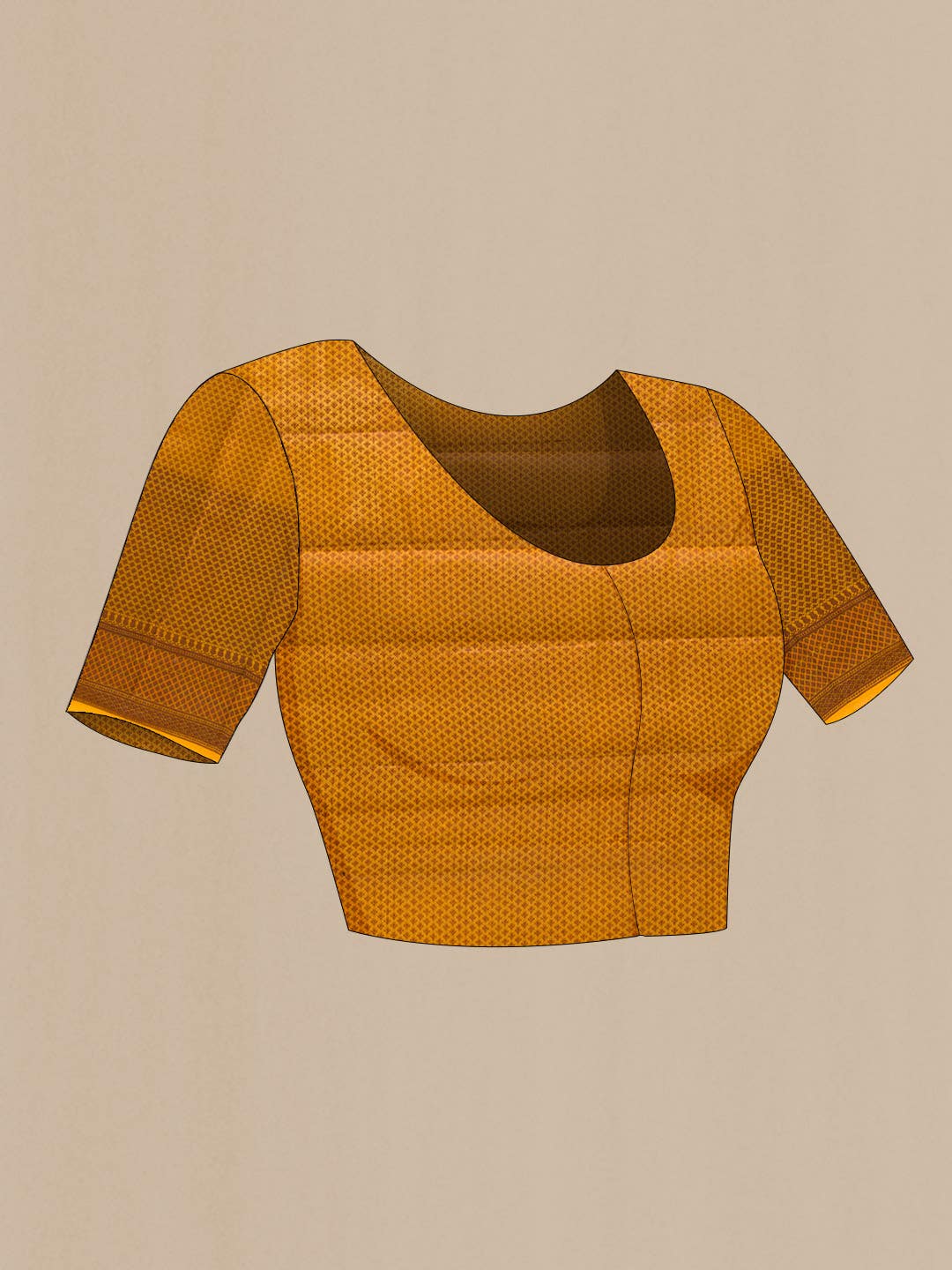 Mustard Tussar Silk Saree