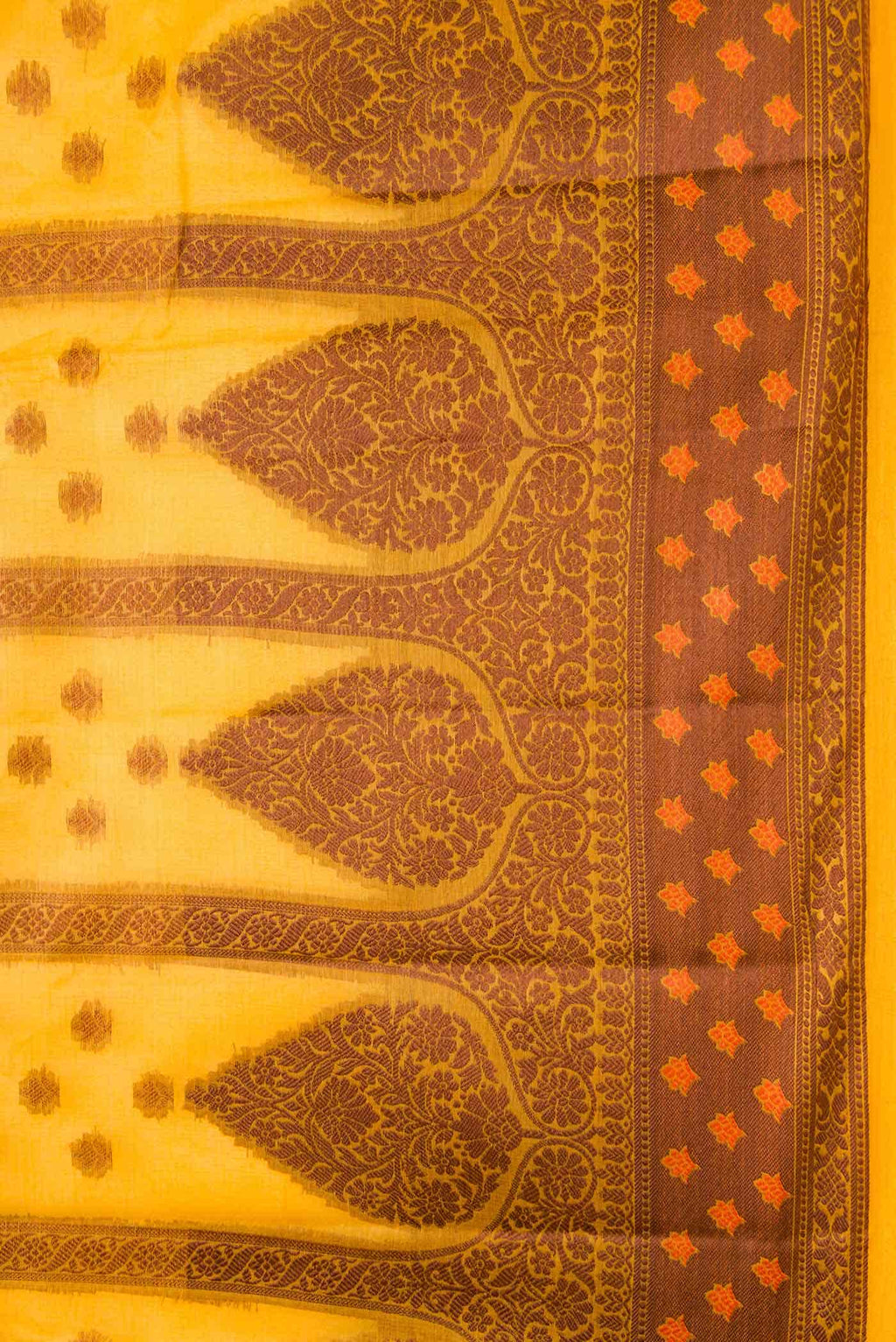 Mustard Tussar Silk Saree