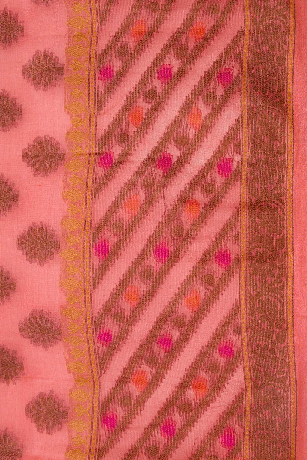 Pink Dual Tone Tussar Silk Saree