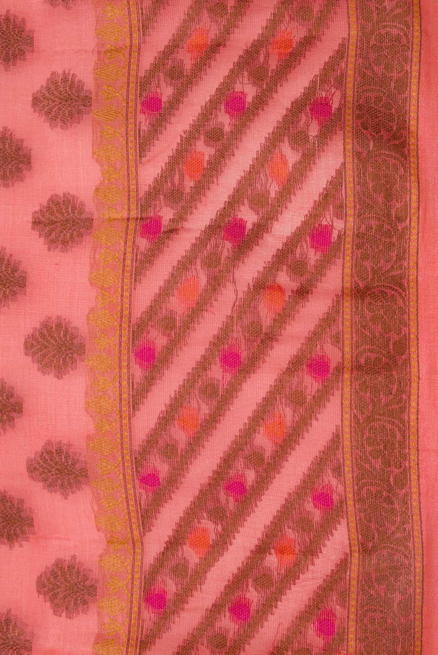 Pink Dual Tone Tussar Silk Saree