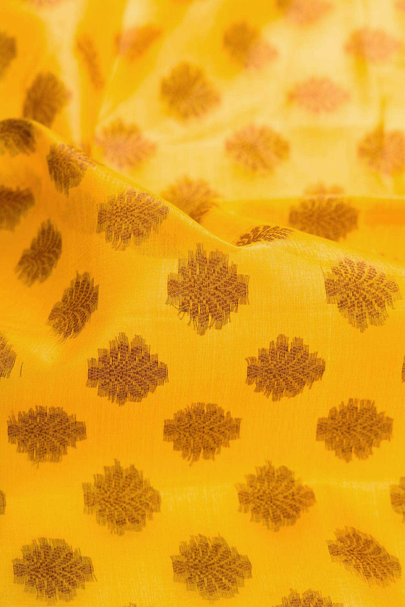Yellow Dual Tone Tussar Silk Saree
