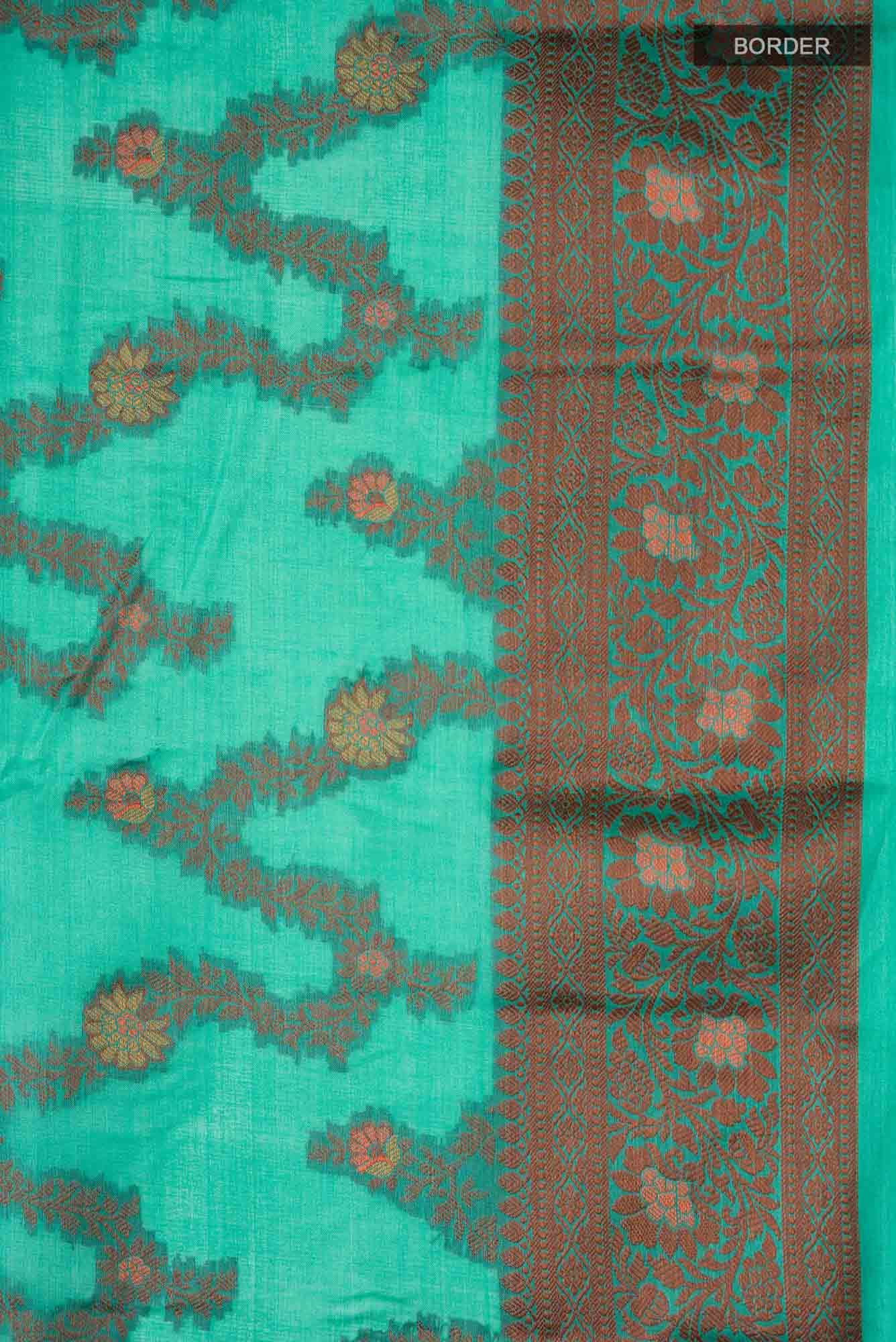 Green Blended Banarasi Raw Silk Saree