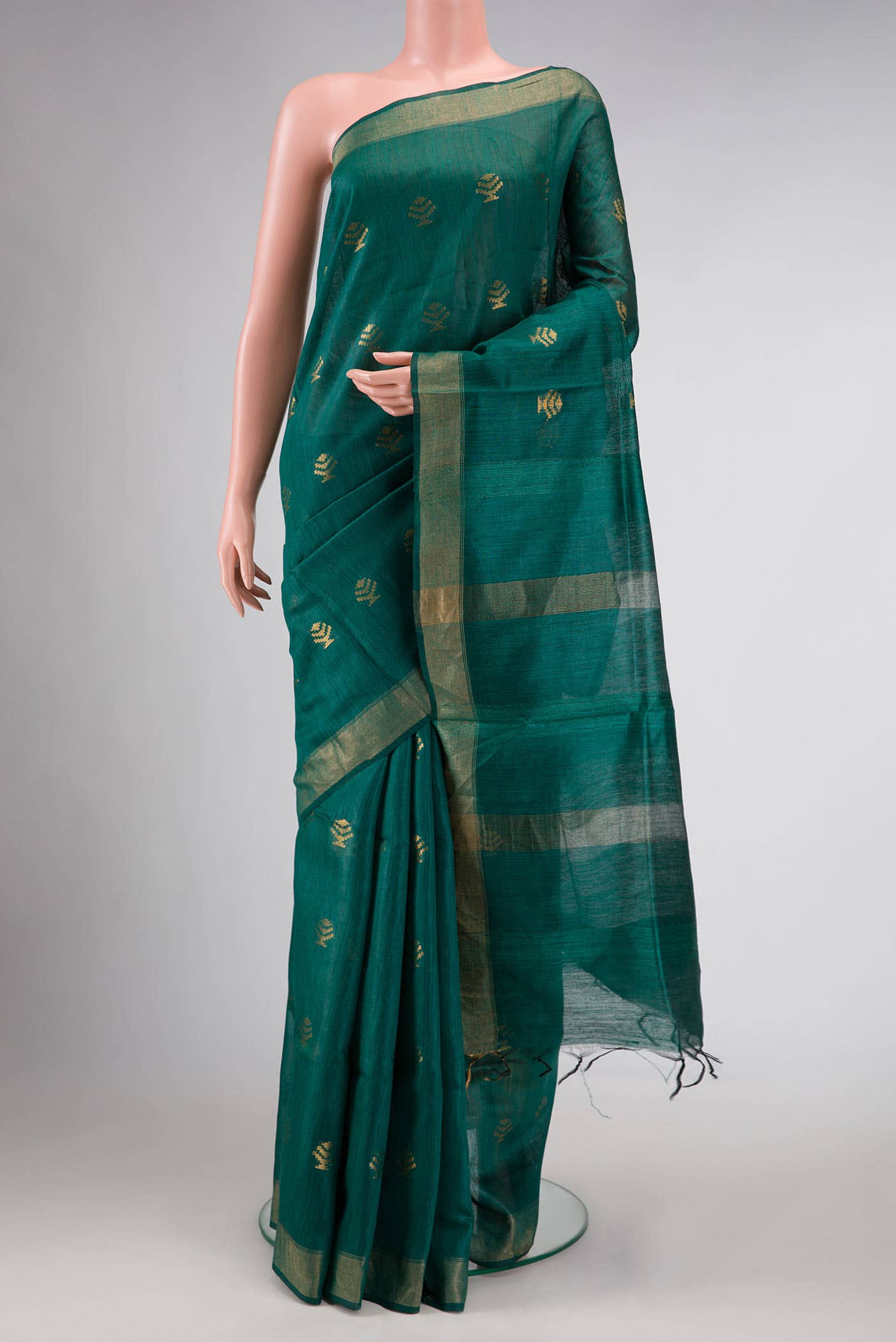 Green Tussar Silk Saree