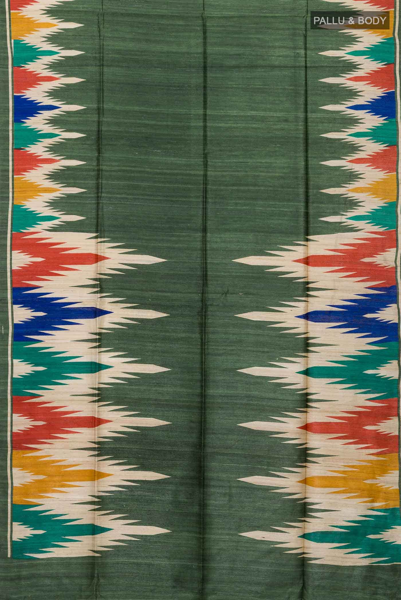 Green Tussar Silk Saree