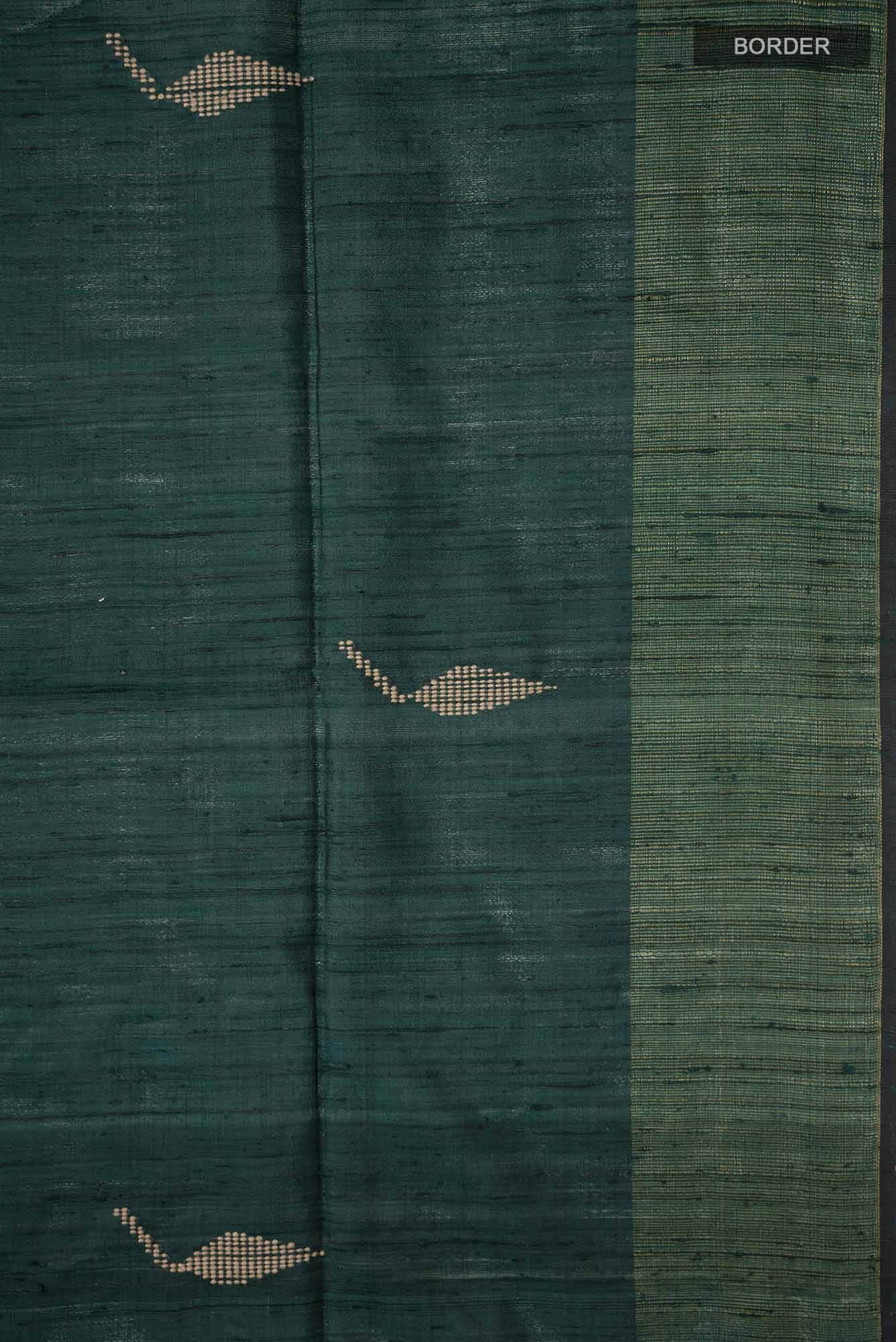 Teal Raw Silk Saree