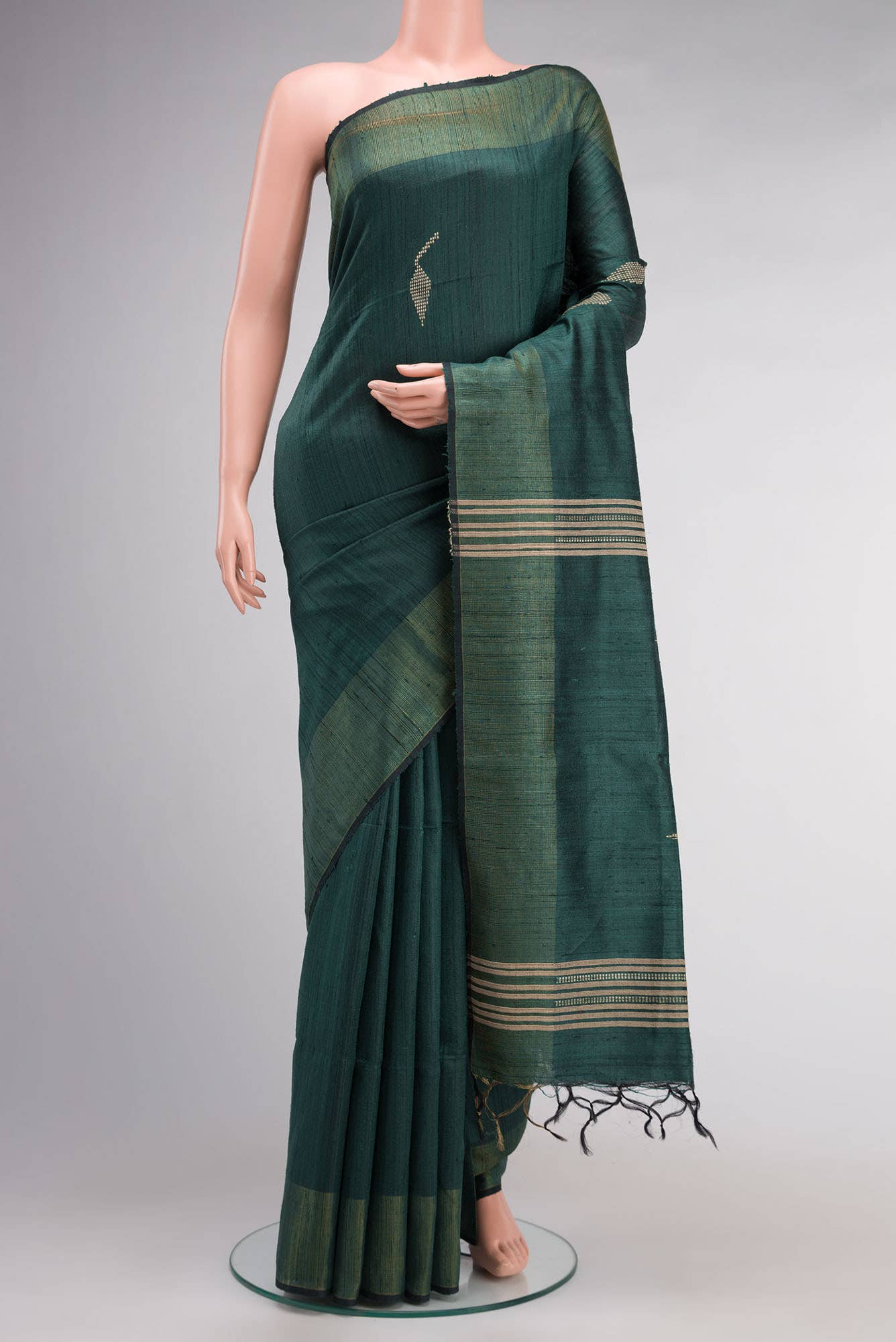 Teal Raw Silk Saree