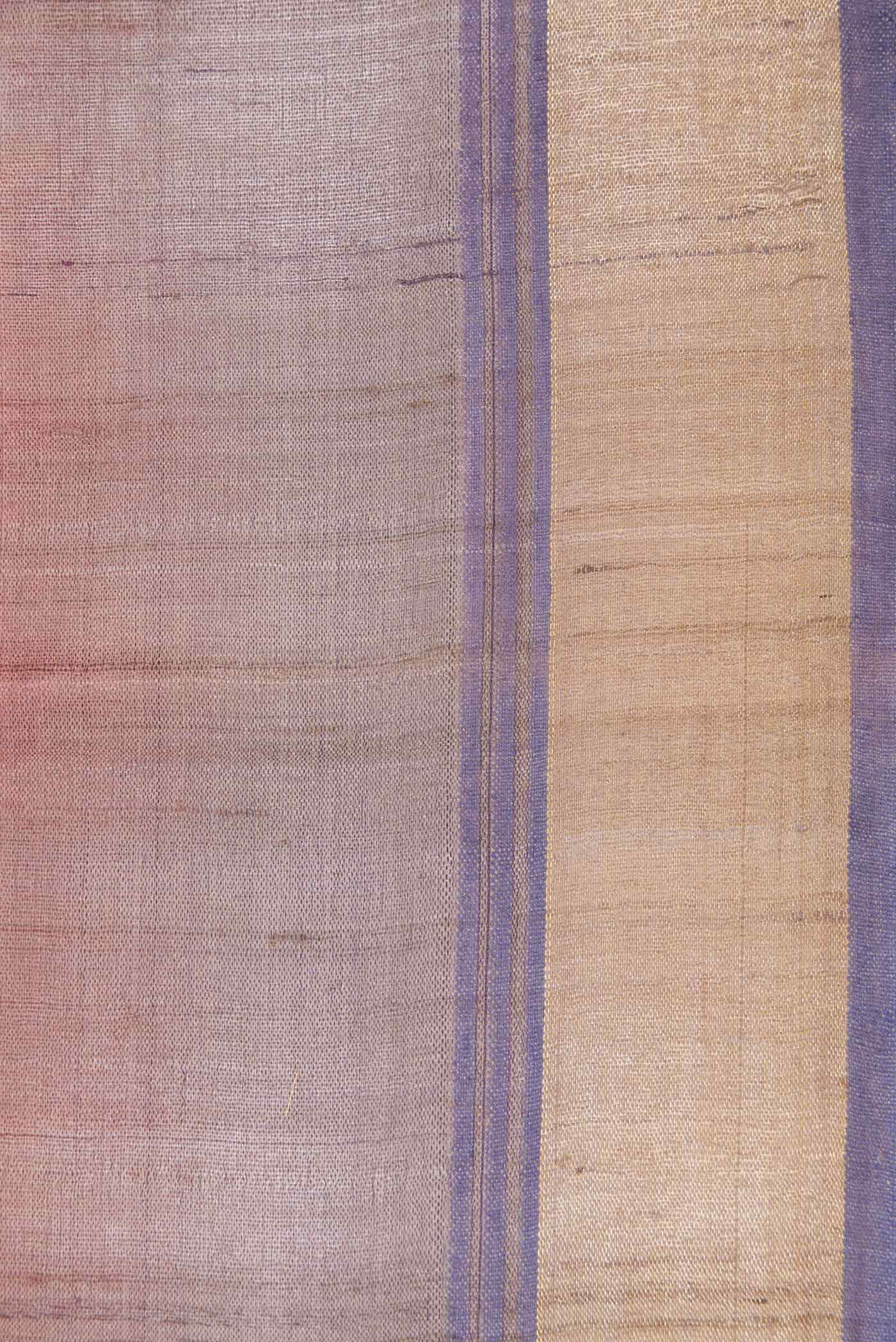 Pink Tussar Silk Saree