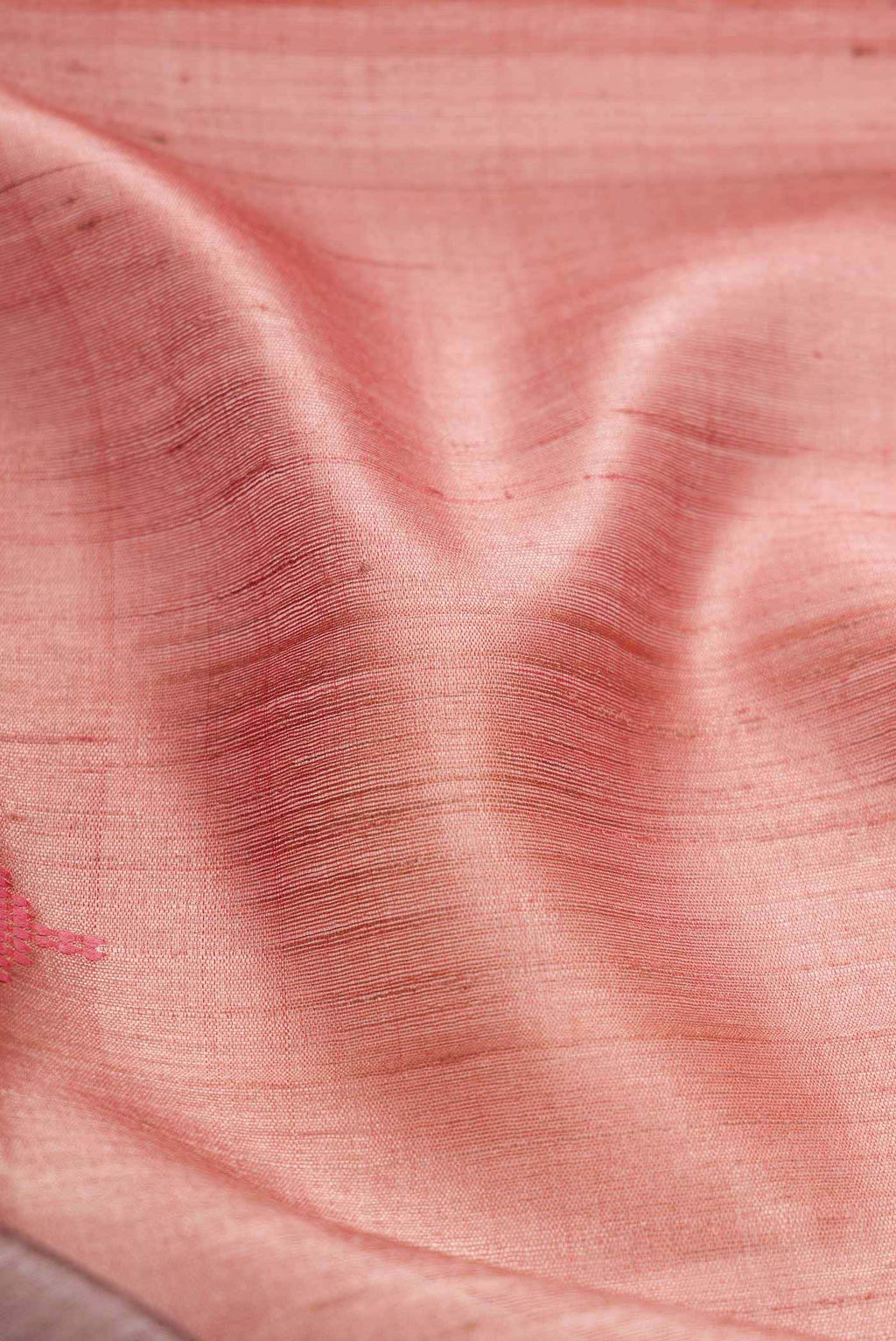 Pink Tussar Silk Saree