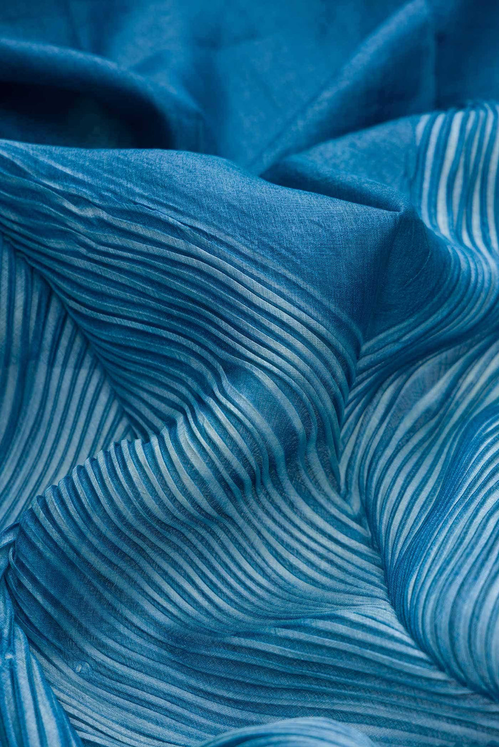 Blue Dual Tone Tussar Silk Saree