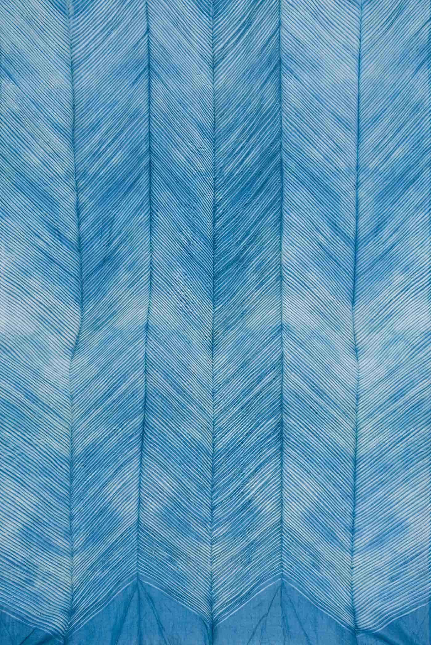 Blue Dual Tone Tussar Silk Saree