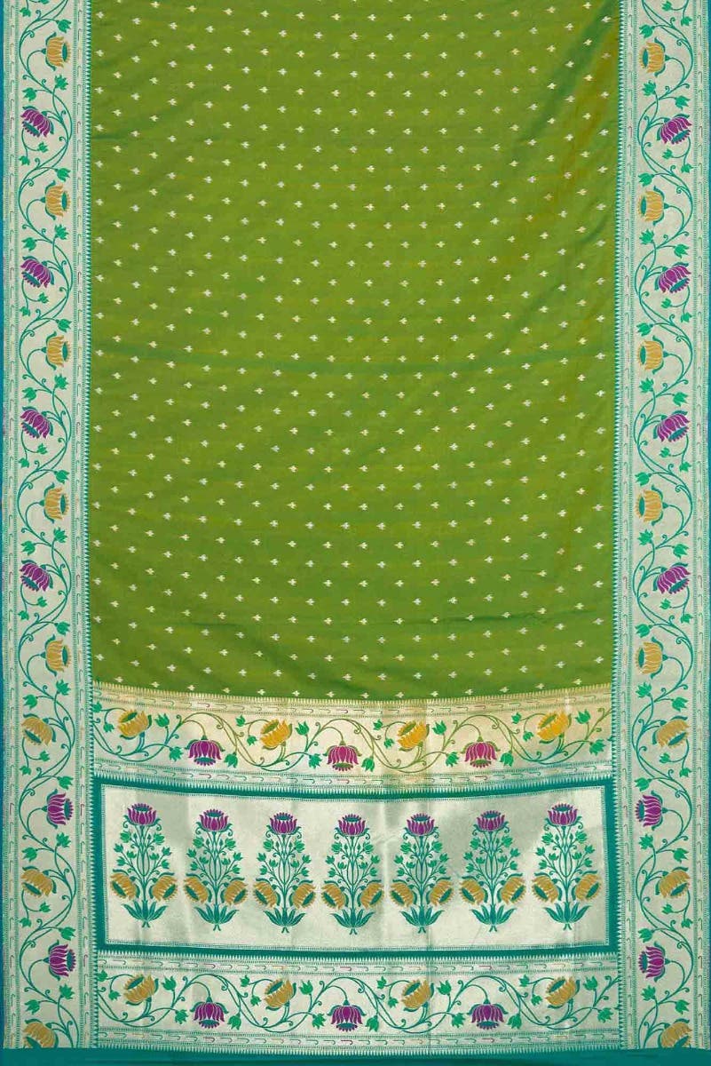 Mehandi Green Dual Tone Blended Banarasi Silk Saree