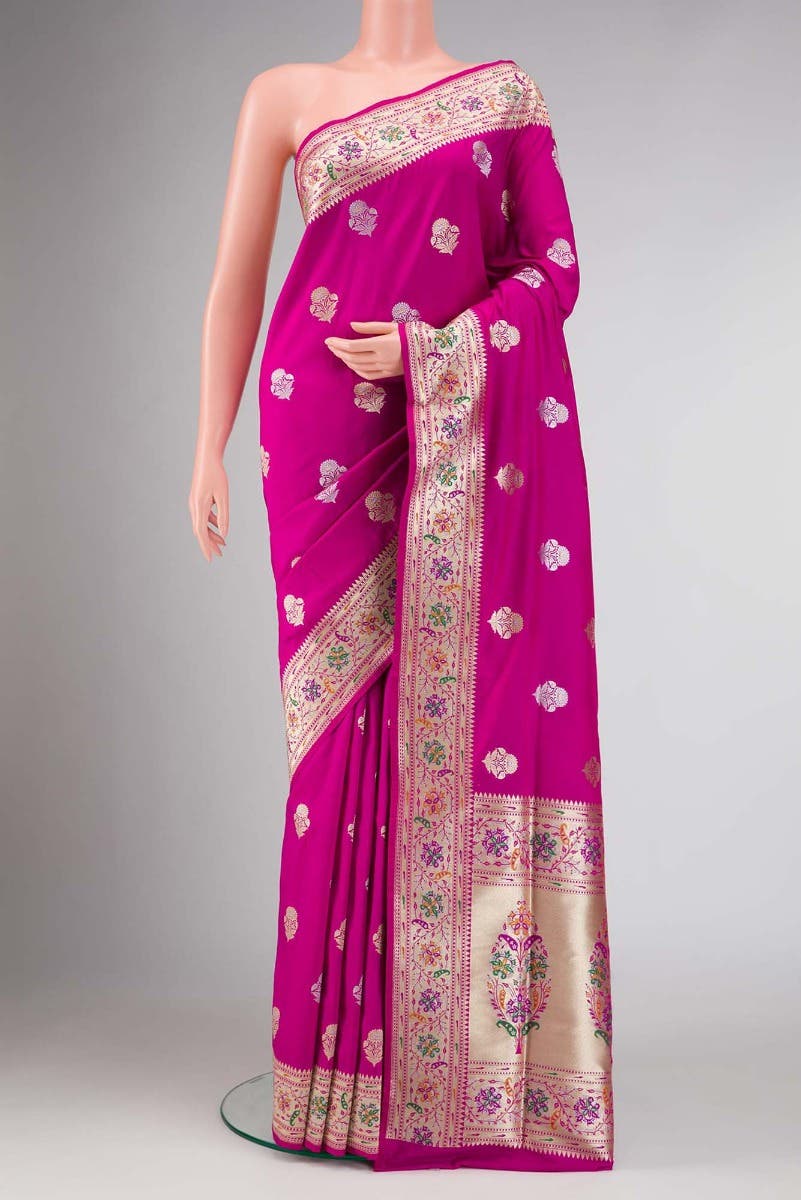 Pink Dual Tone Blended Banarasi Silk Saree