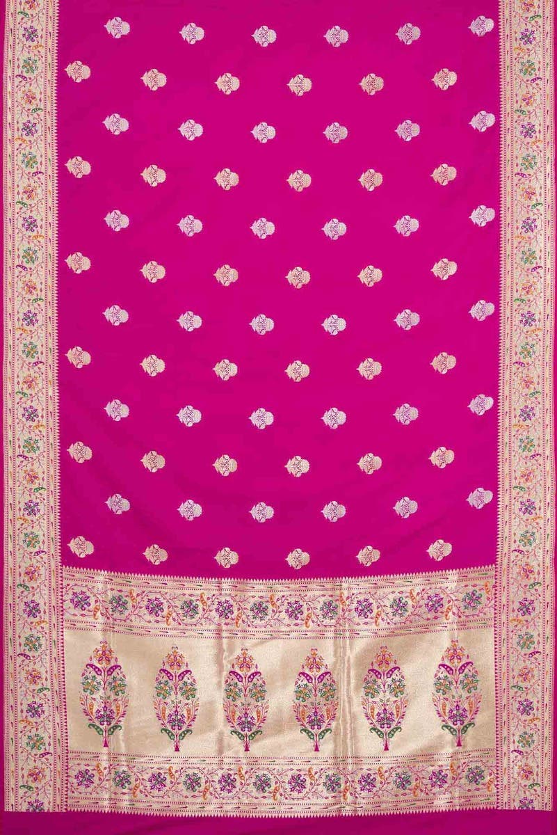 Pink Dual Tone Blended Banarasi Silk Saree