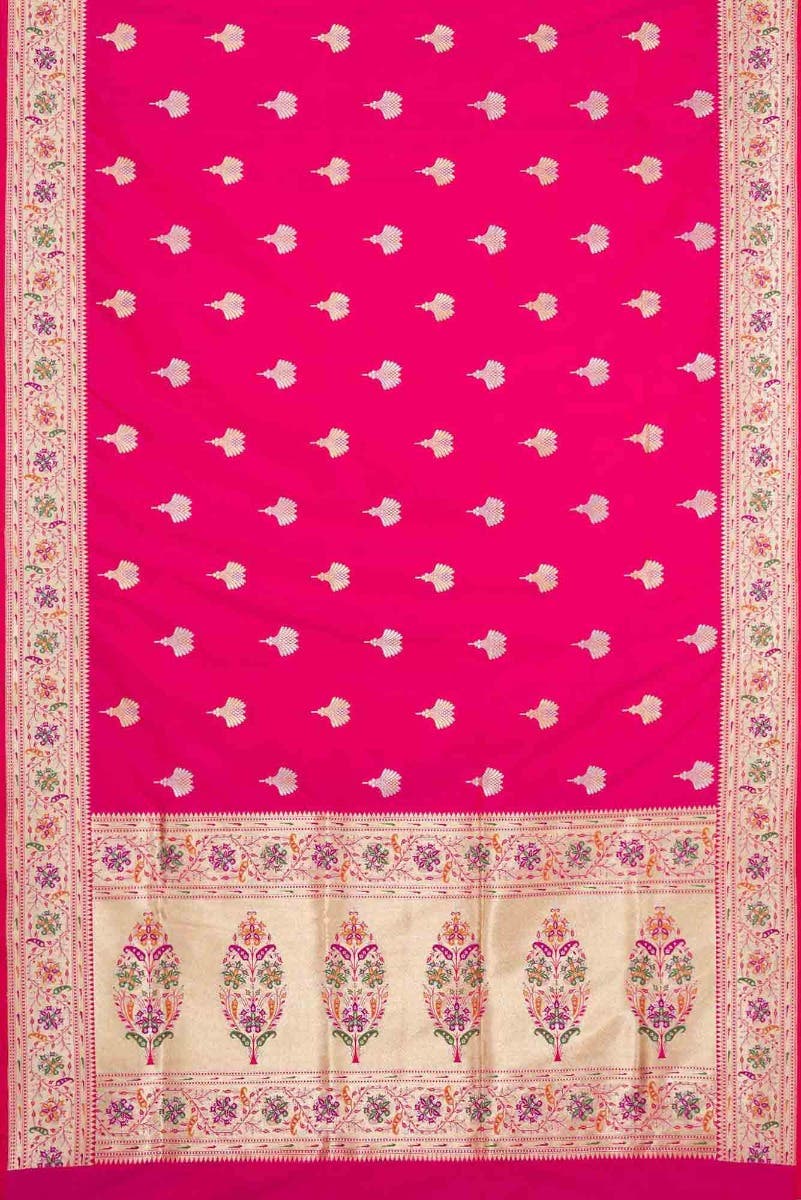 Pink Dual Tone Blended Banarasi Silk Saree