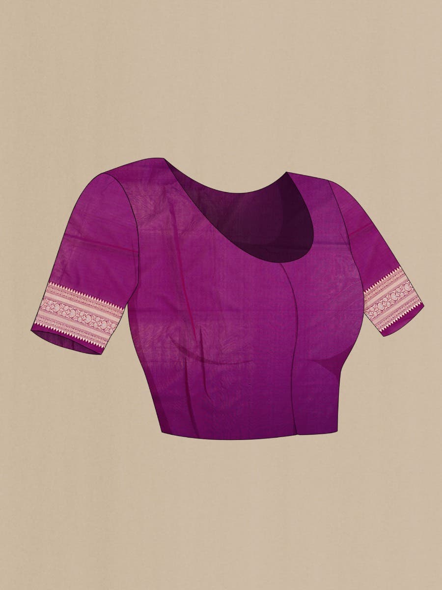 Magenta Dual Tone Blended Banarasi Silk Saree
