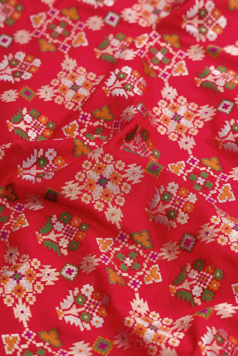 Red Dual Tone Blended Banarasi Silk Saree