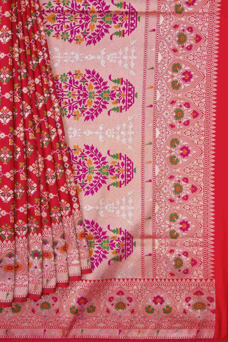 Red Dual Tone Blended Banarasi Silk Saree