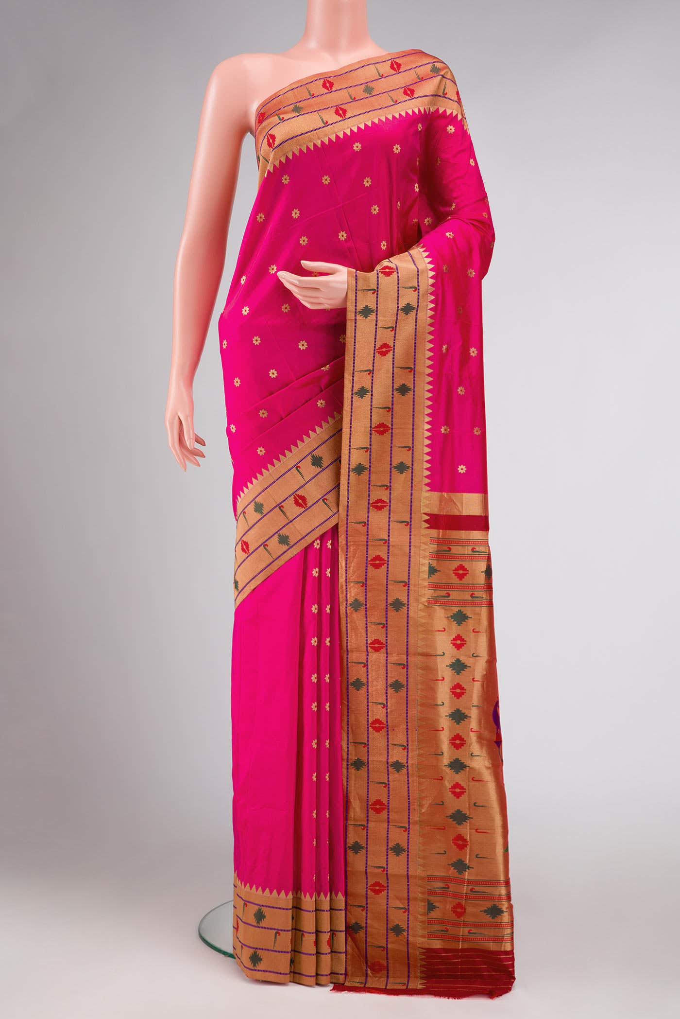 Pink Paithani Silk Saree