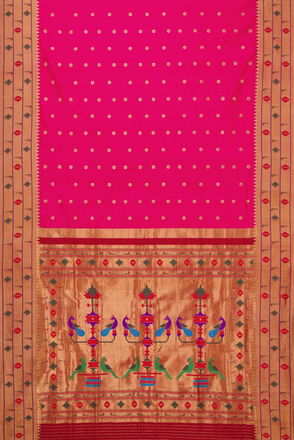 Pink Paithani Silk Saree