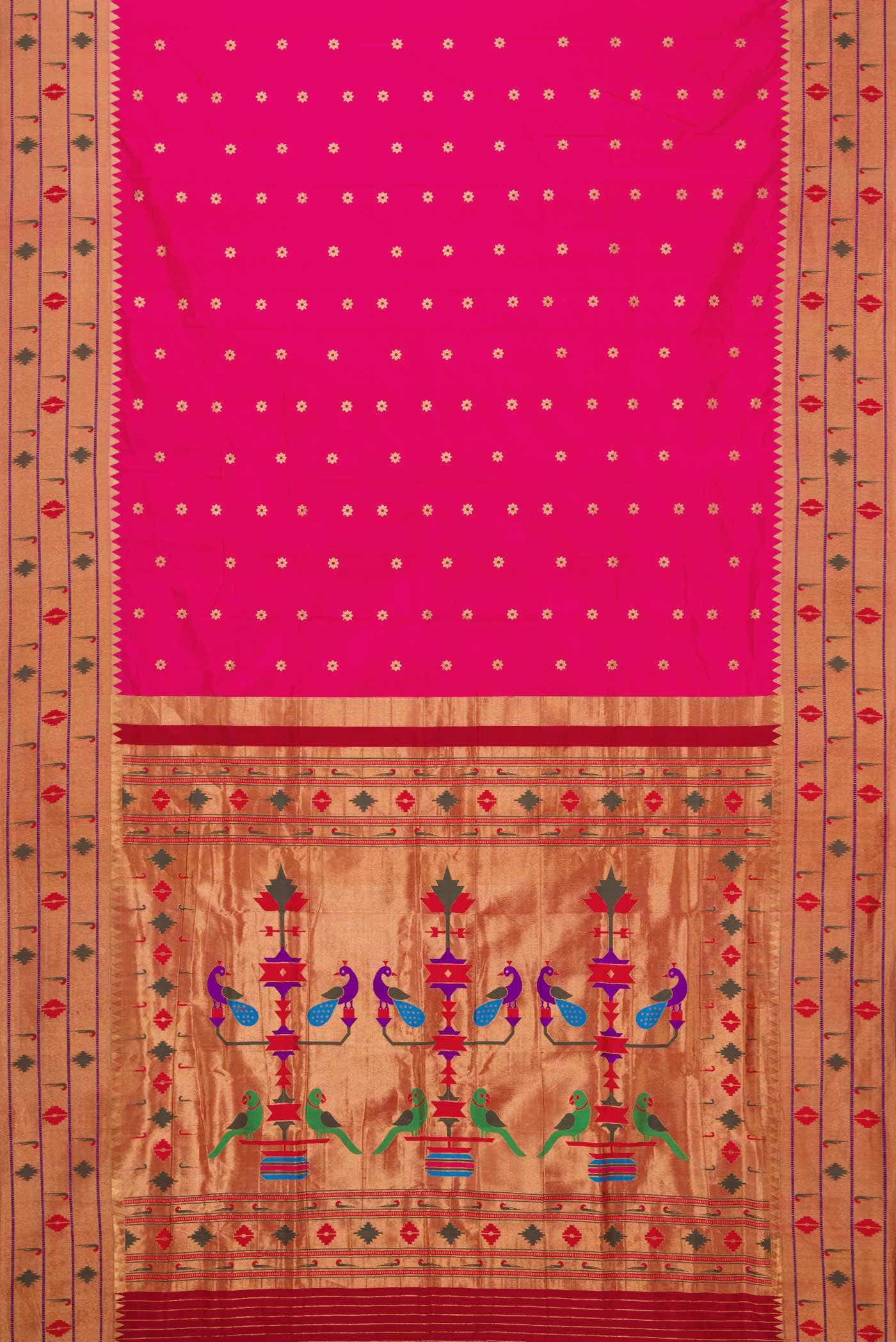 Pink Paithani Silk Saree